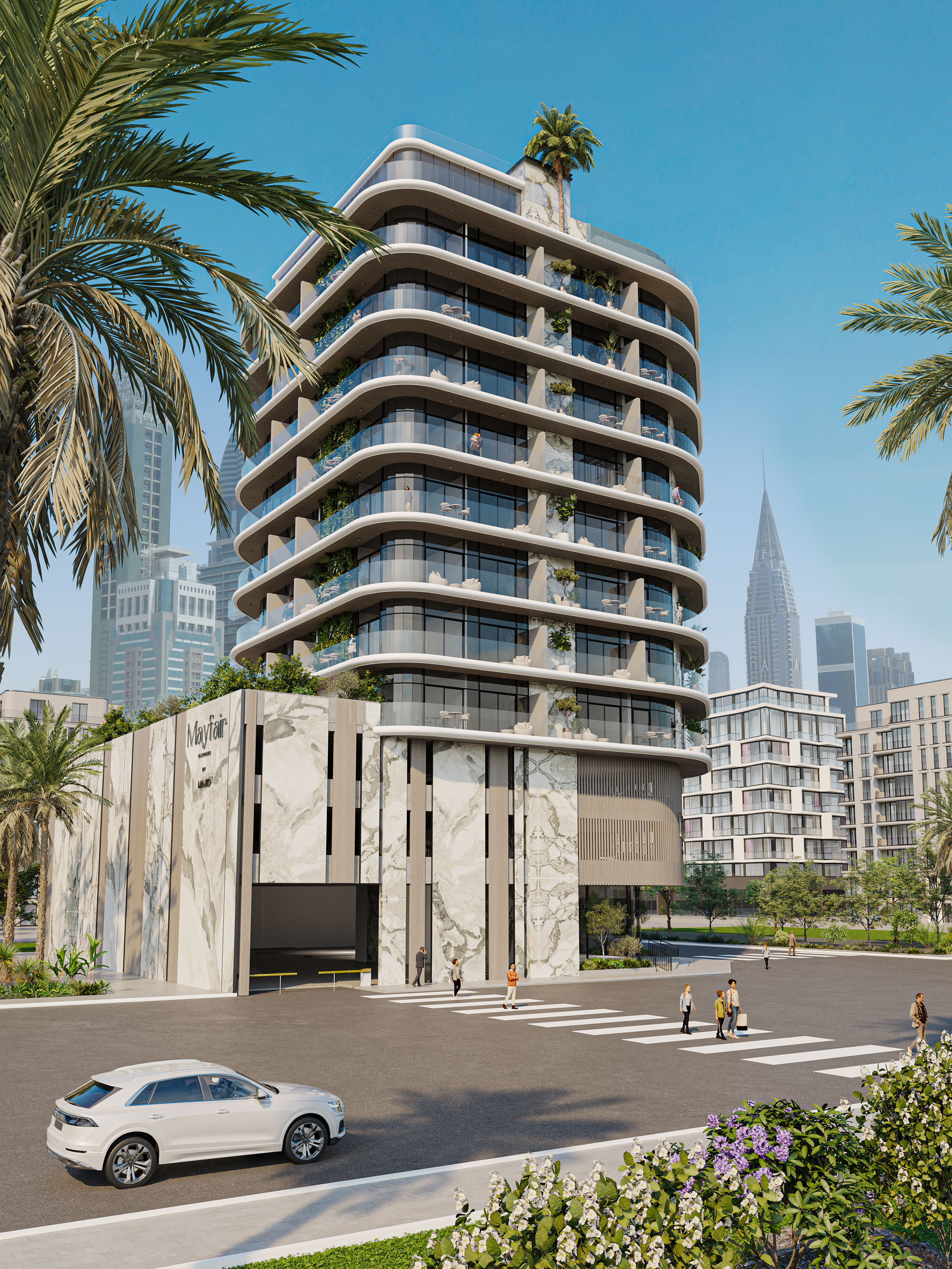 Elegant 1BR | Community Amenities View