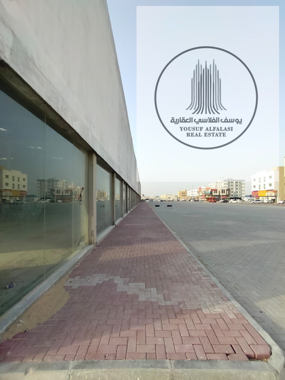 "Showroom for rent in Al Jurf Industrial 3, main road, 100kW"