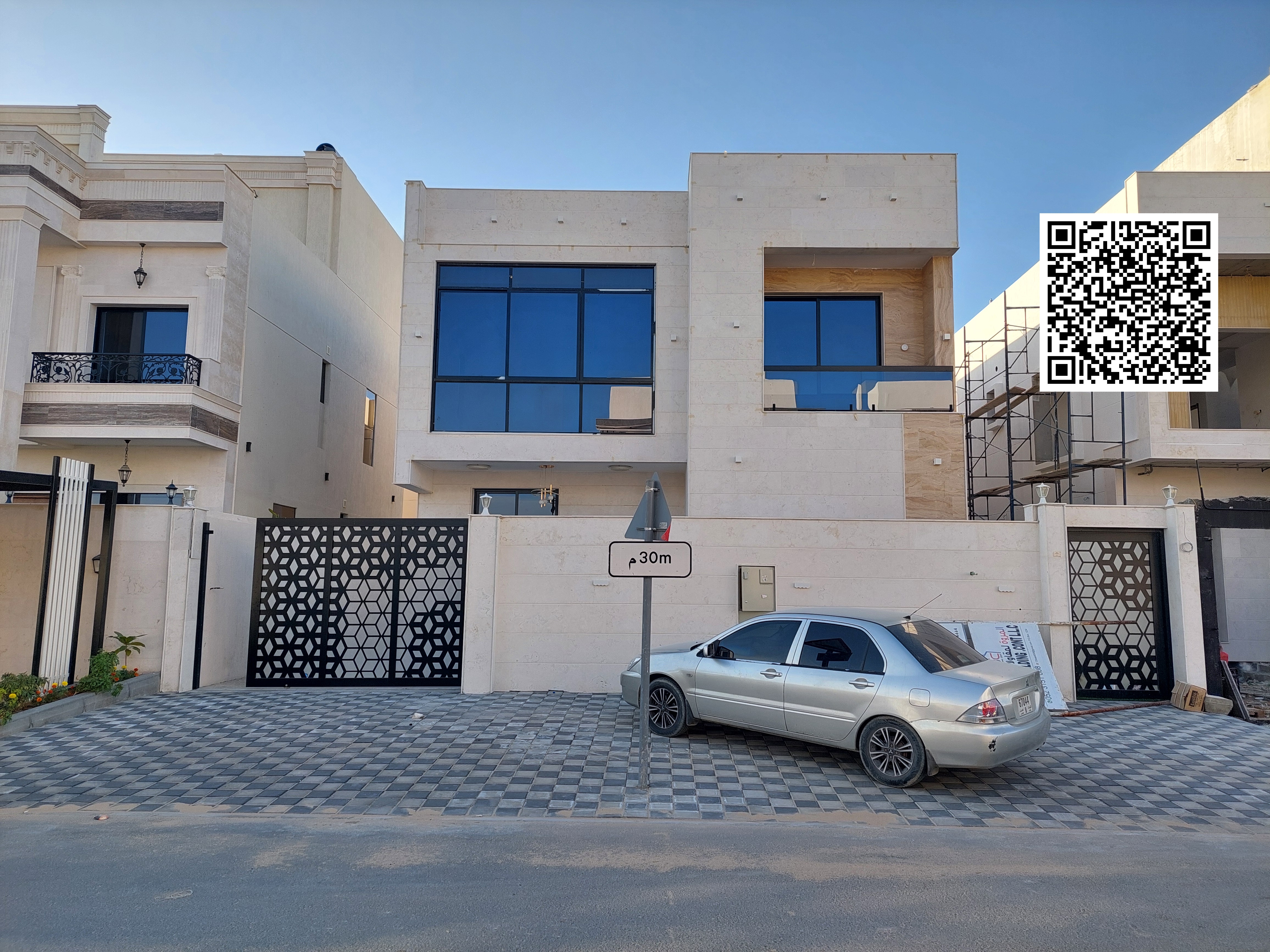 Modern villa for sale, registration fees included, with bank financing available.