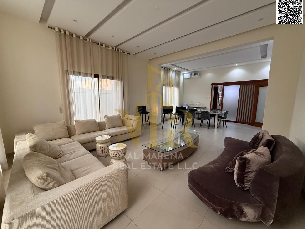 Luxury villa for sale | 5 bedrooms + 2 living rooms | Fully furnished | Prime location in Al-Talla 1. Price includes electricity, water, air condition