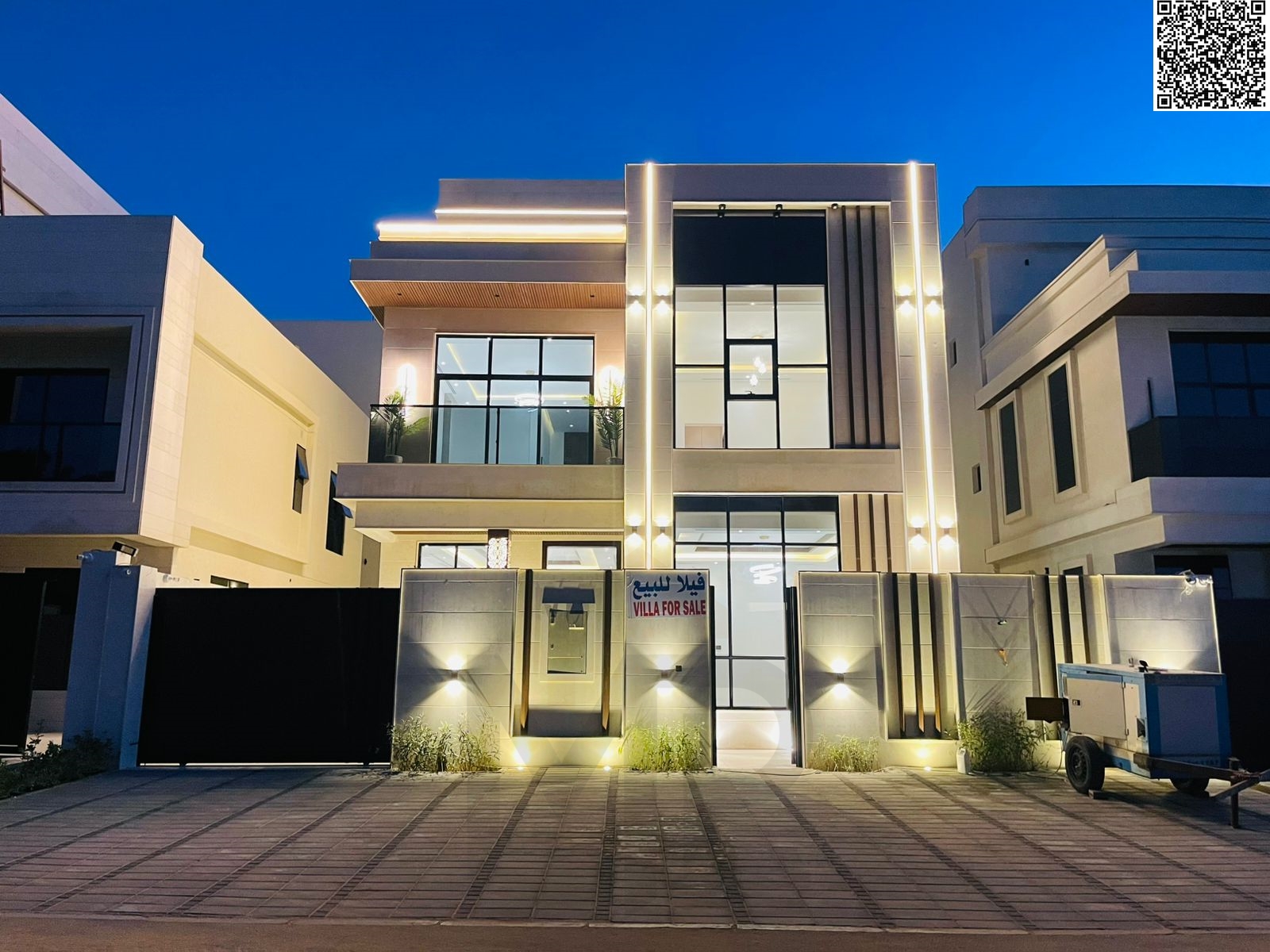 Freehold ownership for all nationalities – Modern villa in Al Yasmin, 3 floors, price includes registration and air conditioning | High-end finishing