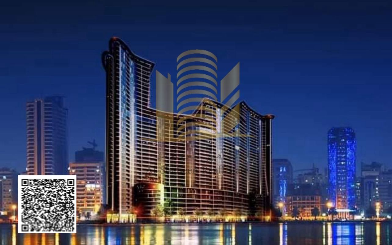 Apartment for sale with a full sea view in Ajman Full furnished Area: Master bedroom + living room Large balcony + bathroom + laundry room + American