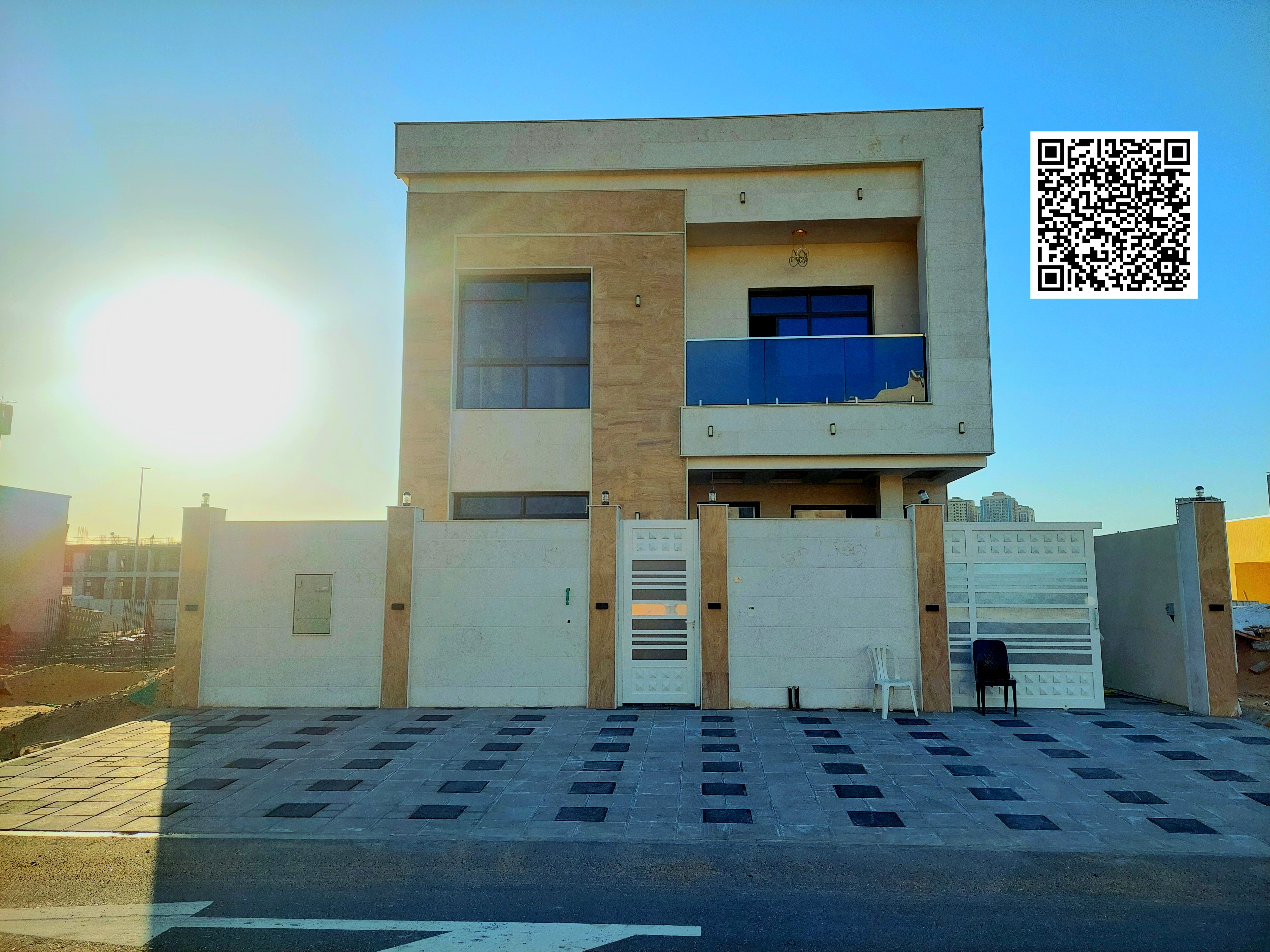 Modern villa for sale, registration fees included, with bank financing available.