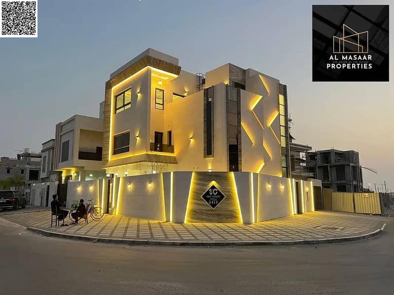 Corner villa, price inclusive of electricity, water, and air conditioning, ready to move in, in one of Ajman's most prestigious areas, freehold owners