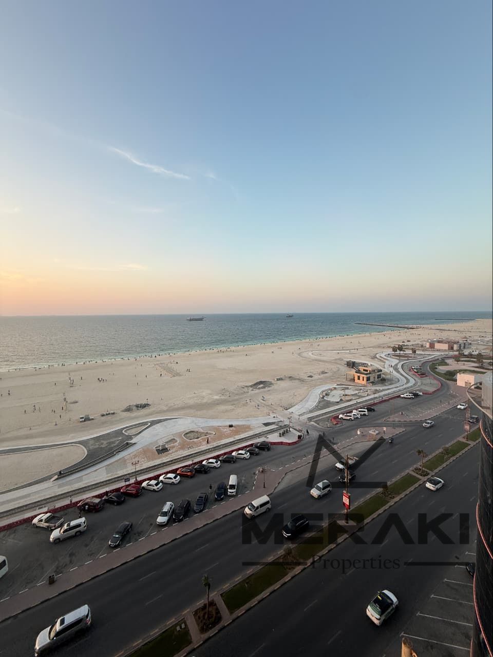 A two-bedroom apartment with a living room at a very attractive price, superlux finishing, in a strategic location on Ajman Corniche.