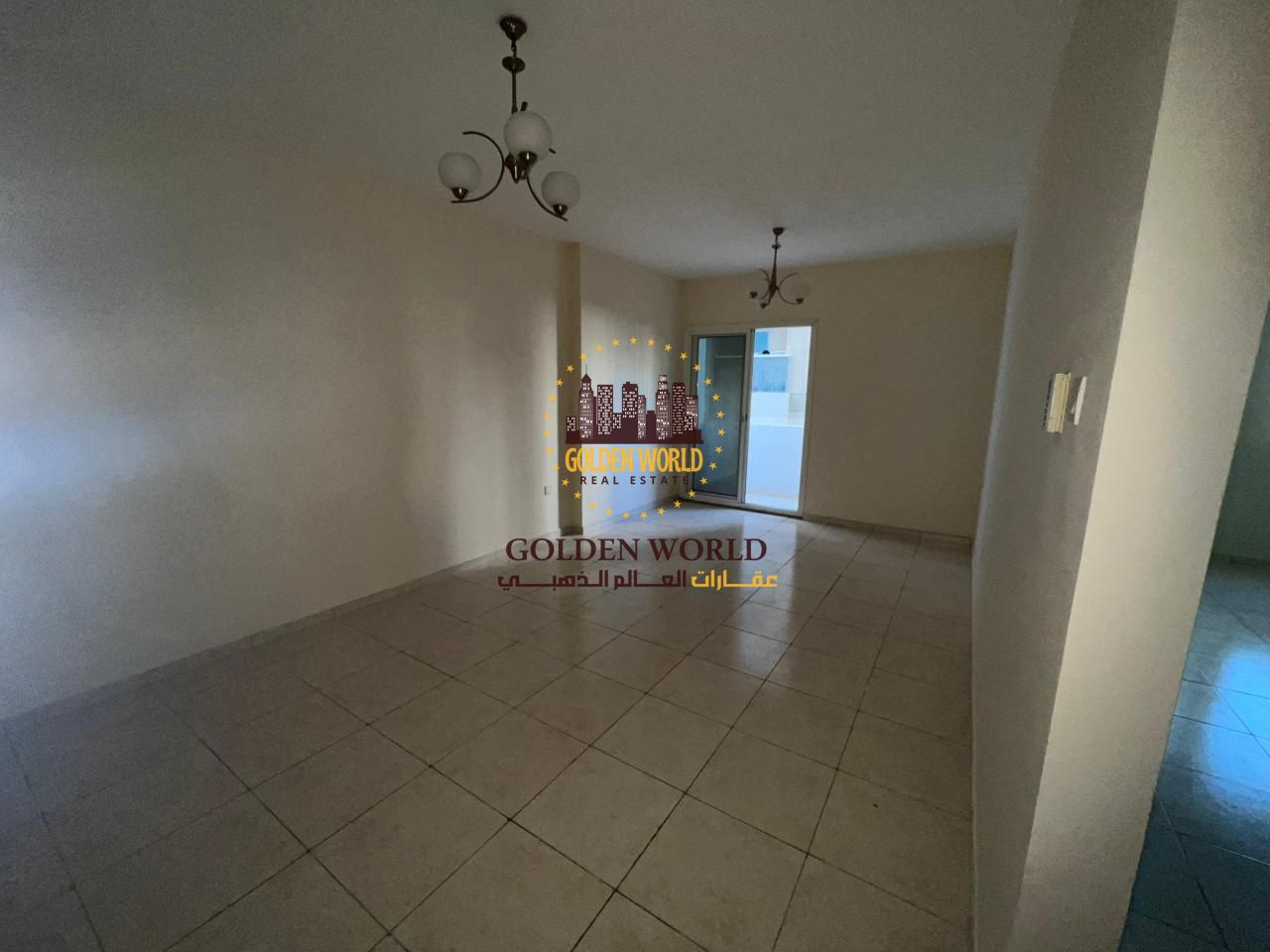 1BR apartment with living room and balcony in Al Nahda Sharjah, master bedroom, 2 bathrooms, open view. Rent 42,000 AED, 4 cheques only.