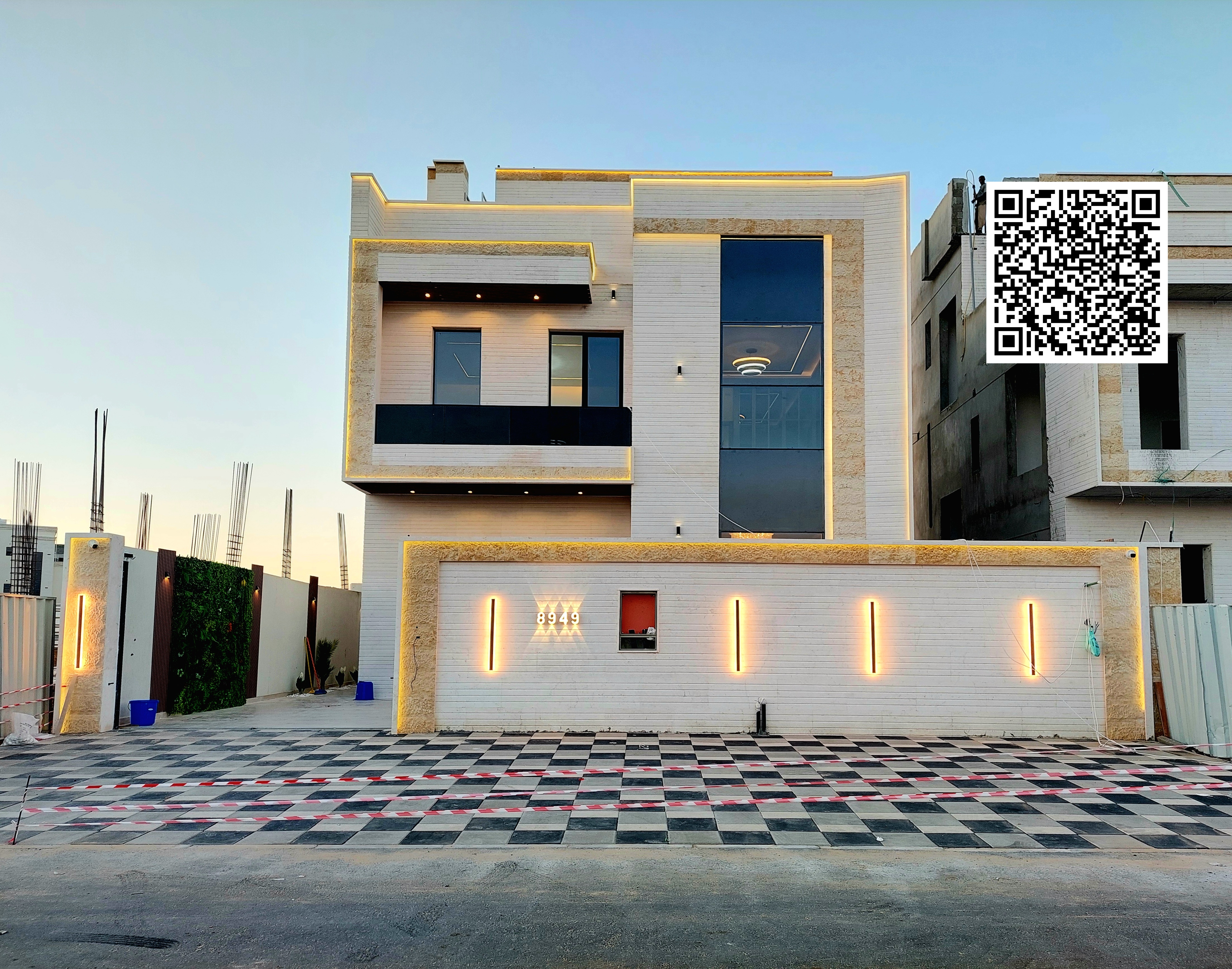 Modern villa for sale, registration fees included, with bank financing available.