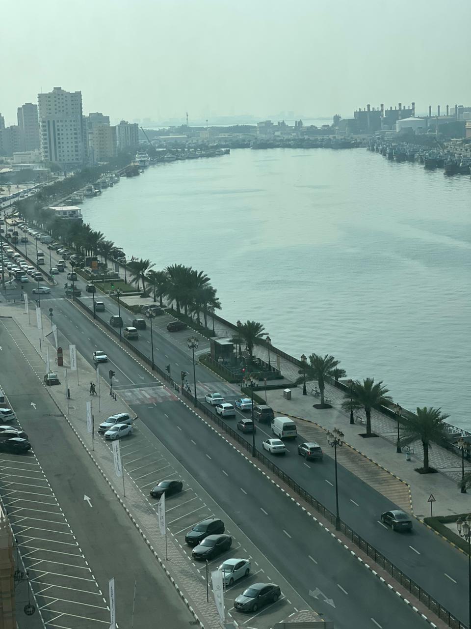 Luxury three bedroom apartment with living room in Sharjah Al Majarah with Corniche view family residence prime location near all services and malls