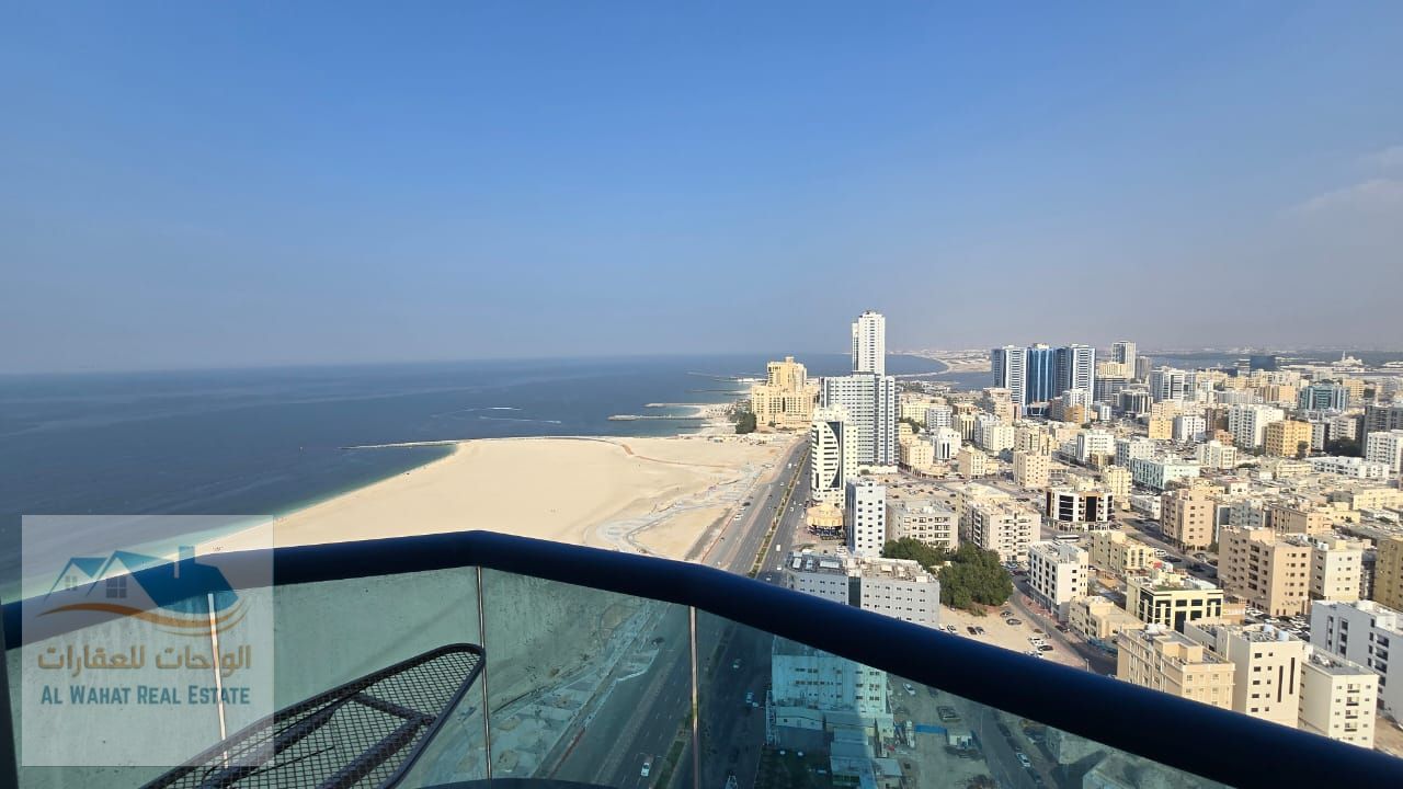 A unique opportunity to live in one of Ajman's best locations, a very spacious apartment located on the first row of Ajman Corniche, with a sea view.