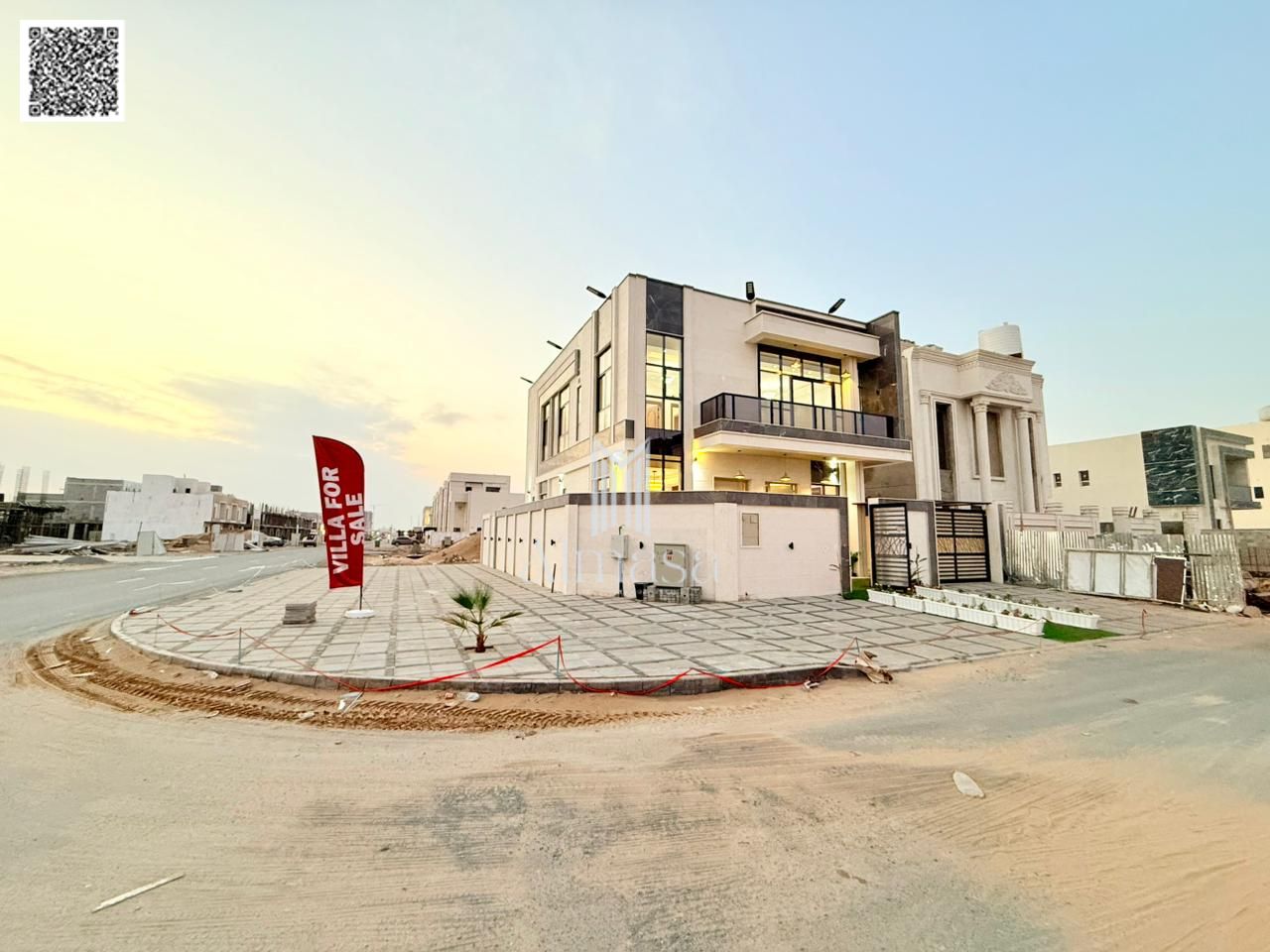 Corner villa for sale in Al Helio, Ajman | 5 master bedrooms | At a special price, negotiable | Close to services and the main road. Includes registra