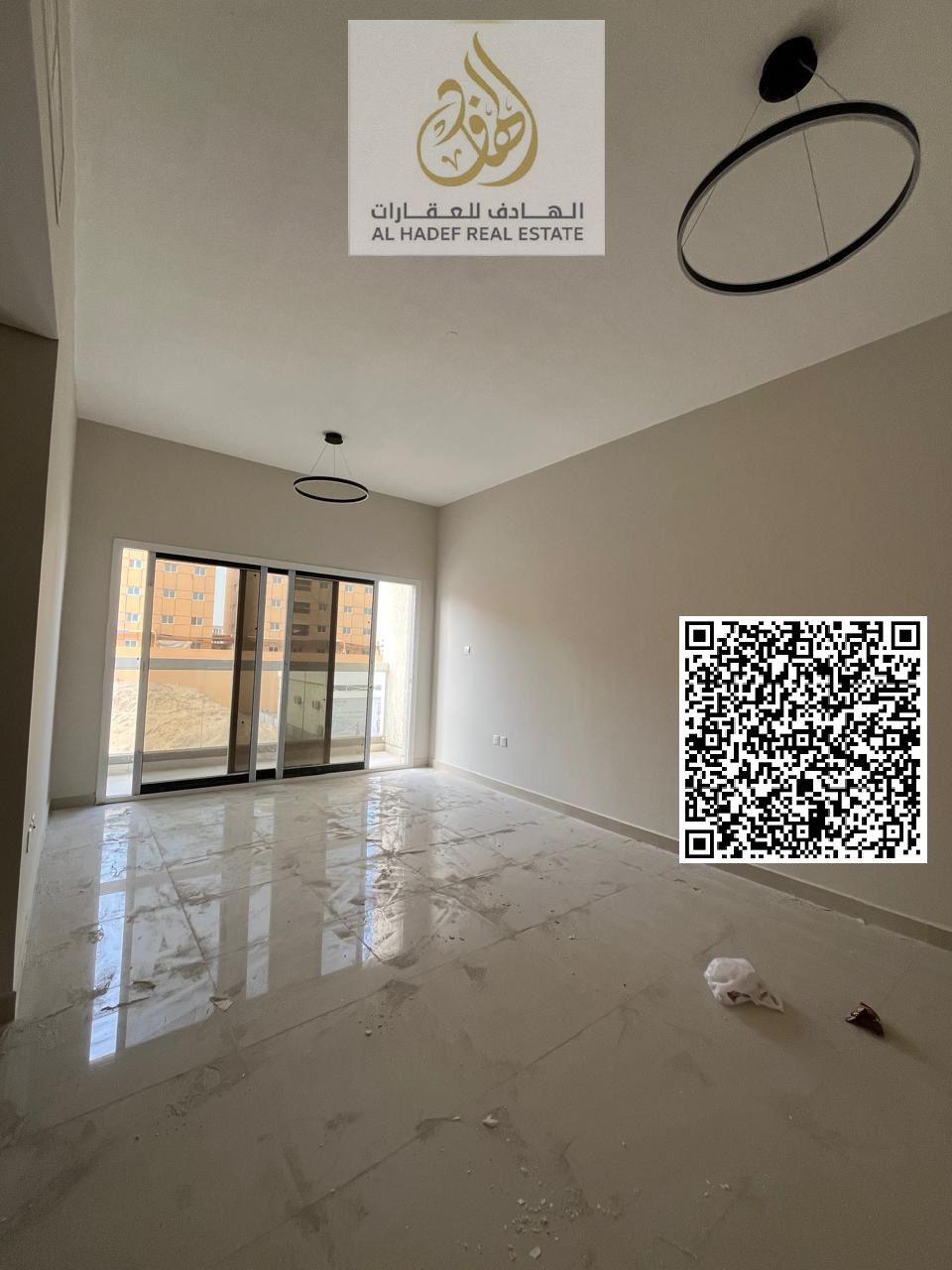 Two bedrooms and a living room with a balcony, three bathrooms, very modern finishing, contemporary design