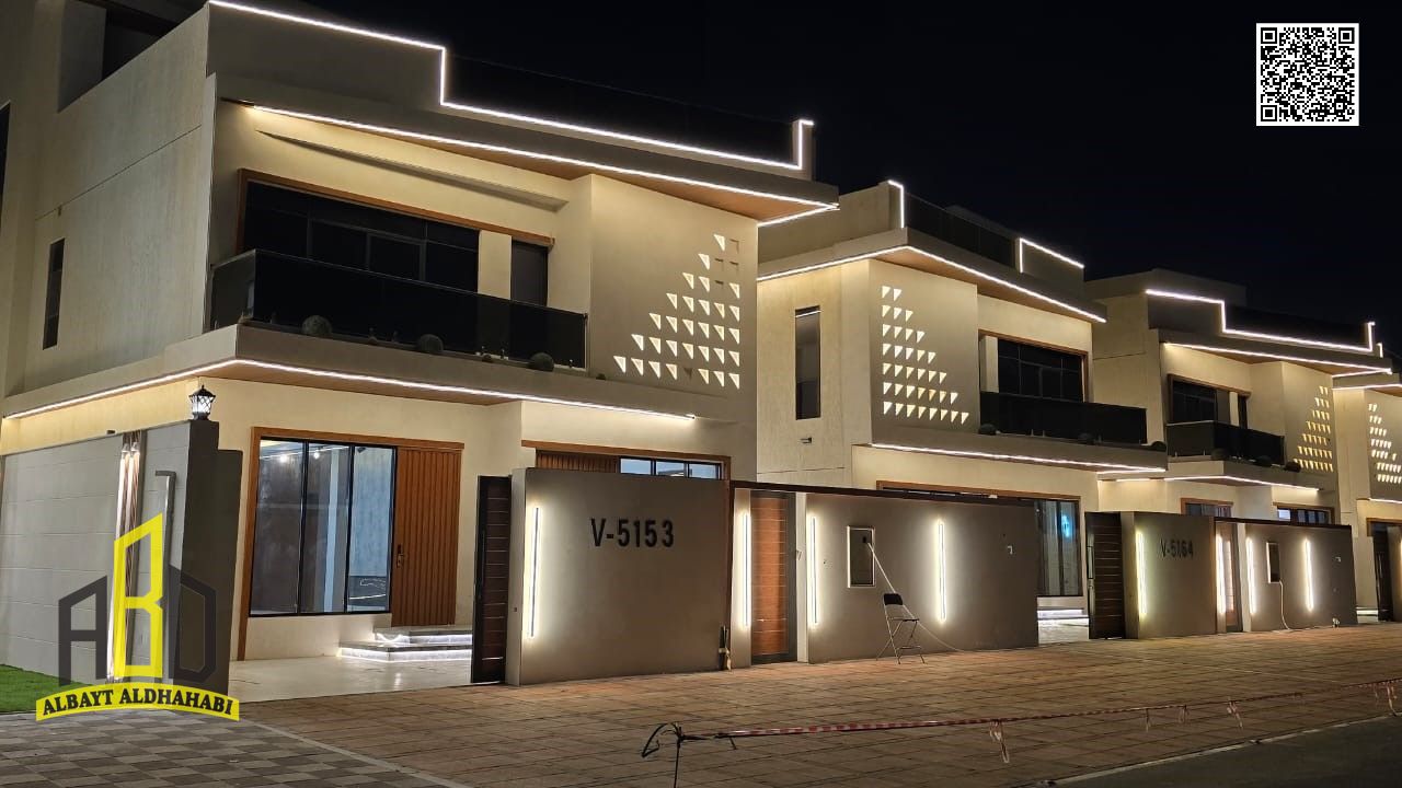 Luxury Villa for Sale in Al Helio 2 – Modern Design Spacious 3,600 sq. ft. villa with ground floor, first floor, and rooftop, located on the main stre