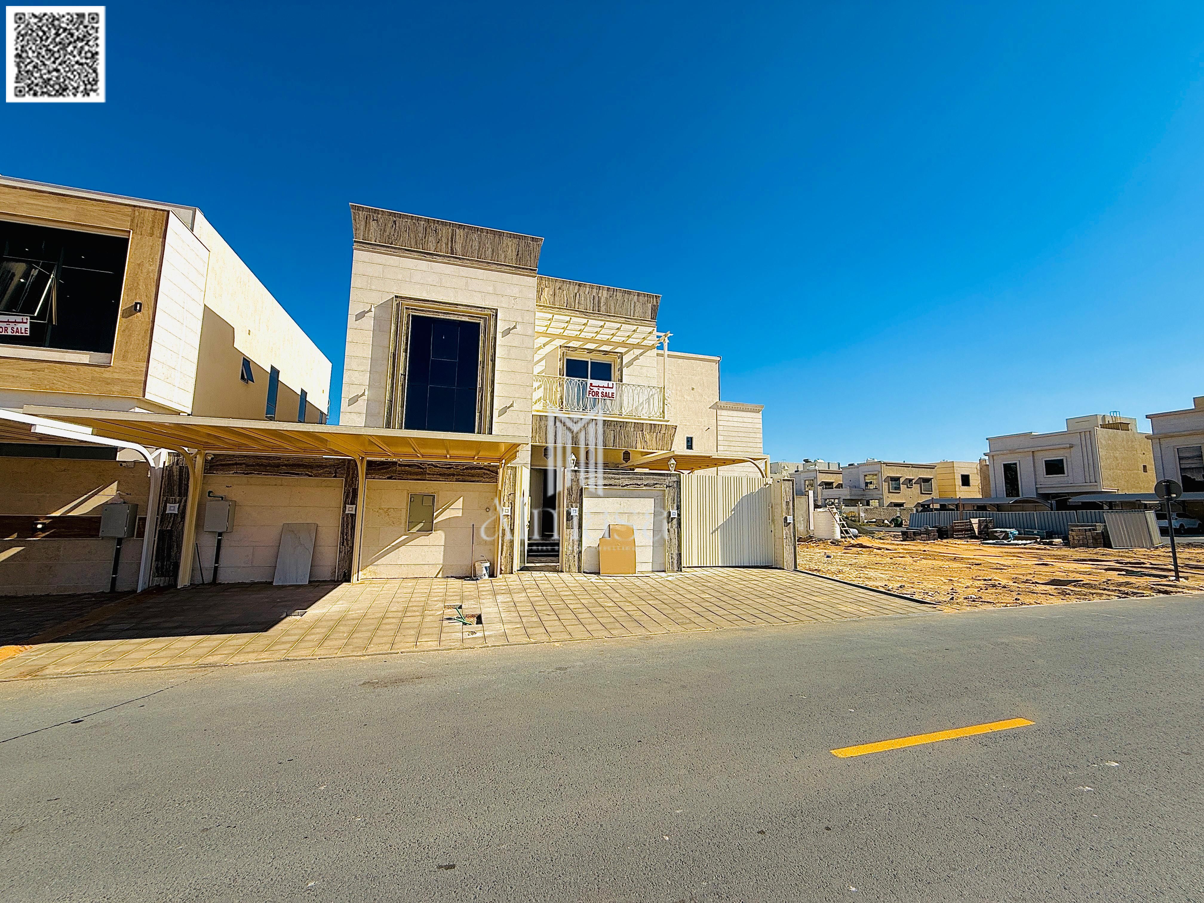 Luxury villa for sale in Al Zahia Ajman located in a prime strategic area with direct access to Sheikh Mohammed Bin Zayed Road and Emirates Road