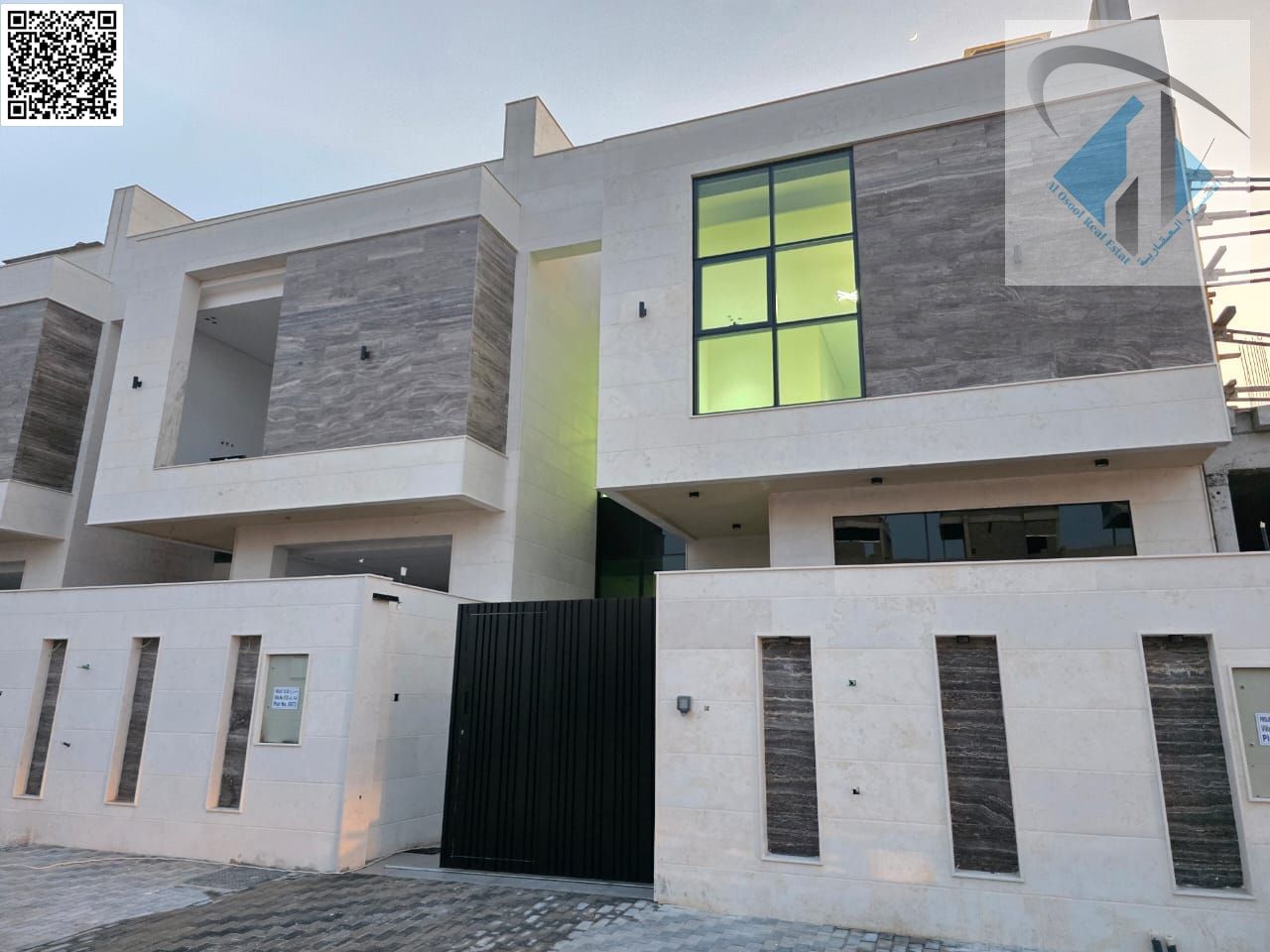 For sale directly from the owner, including ownership fees: a villa in one of Ajman's most luxurious villas, built and finished to a super deluxe stan