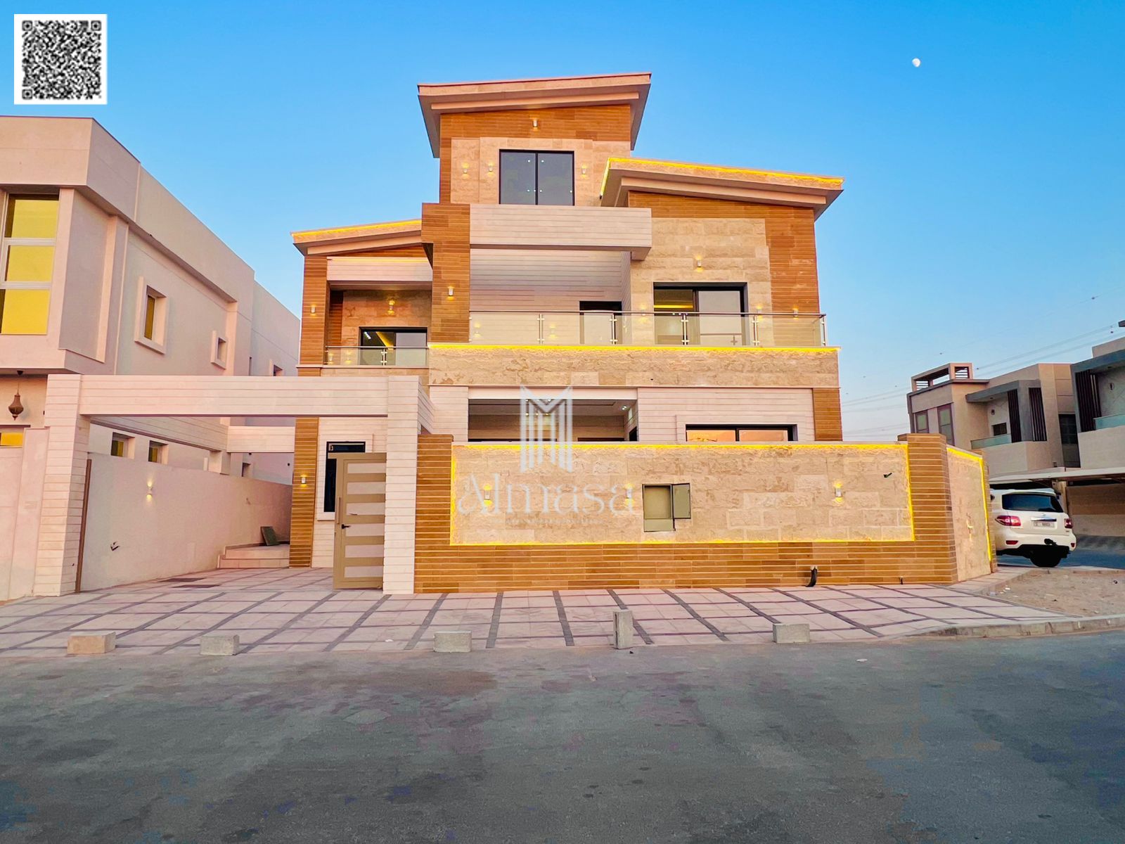 Luxury Villa for Sale in Al Yasmeen – Ajman | 6 Master Bedrooms | Built-up Area: 4,647 sq. ft | Plot Area: 3,888 sq. ft | Price: AED 2,500,000 | Negotia
