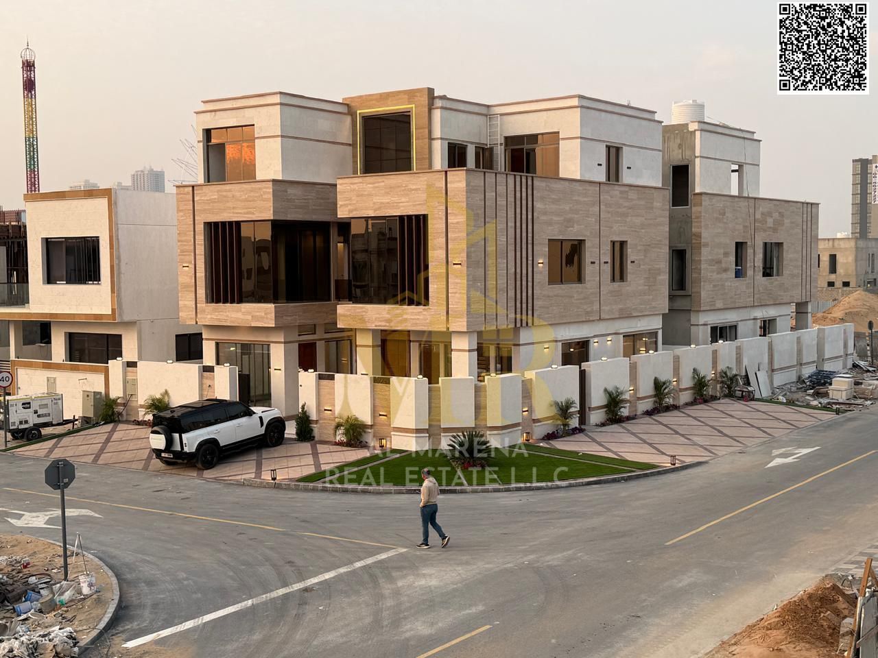 Luxury villa in Al Yasmin, 7 master bedrooms, with swimming pool and elevator, turnkey delivery