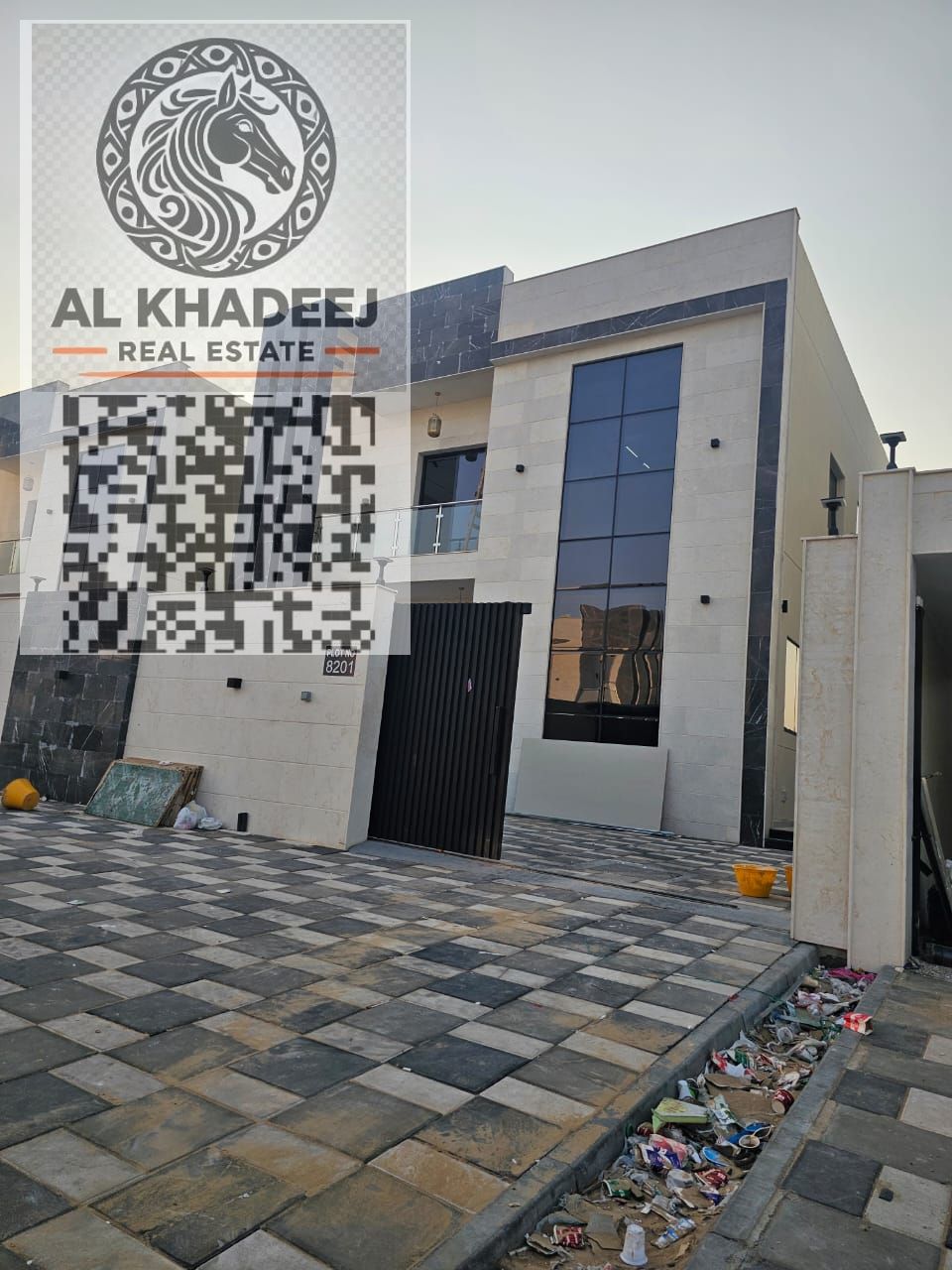 Luxury villa, first occupancy, spacious, consisting of 4 master bedrooms, located in Al Zahia area next to Mohammed Bin Zayed Road.