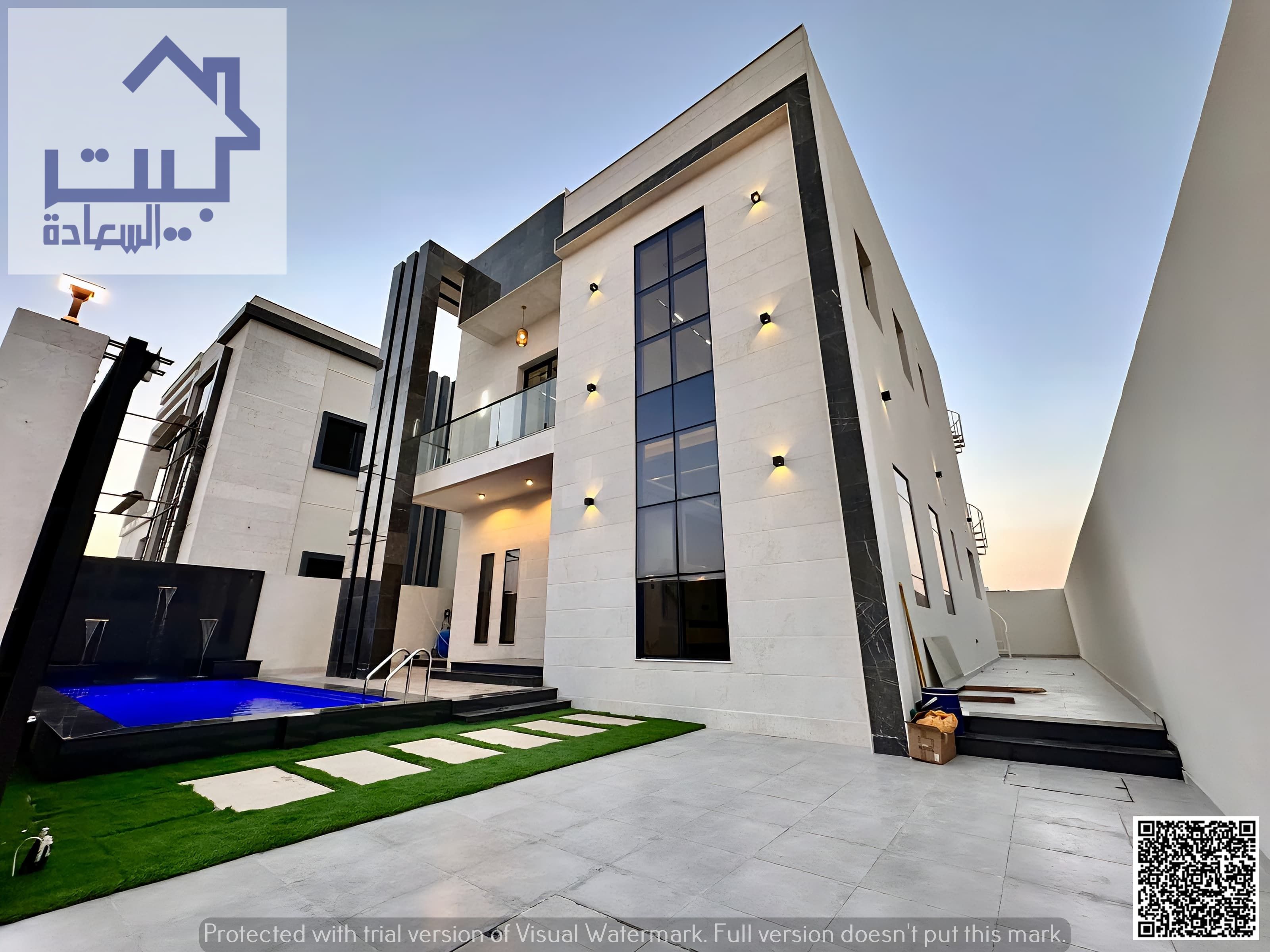 Modern luxury villa with pool for sale in Al Helio 2, Ajman — quiet area near services — price includes registration and ownership fees