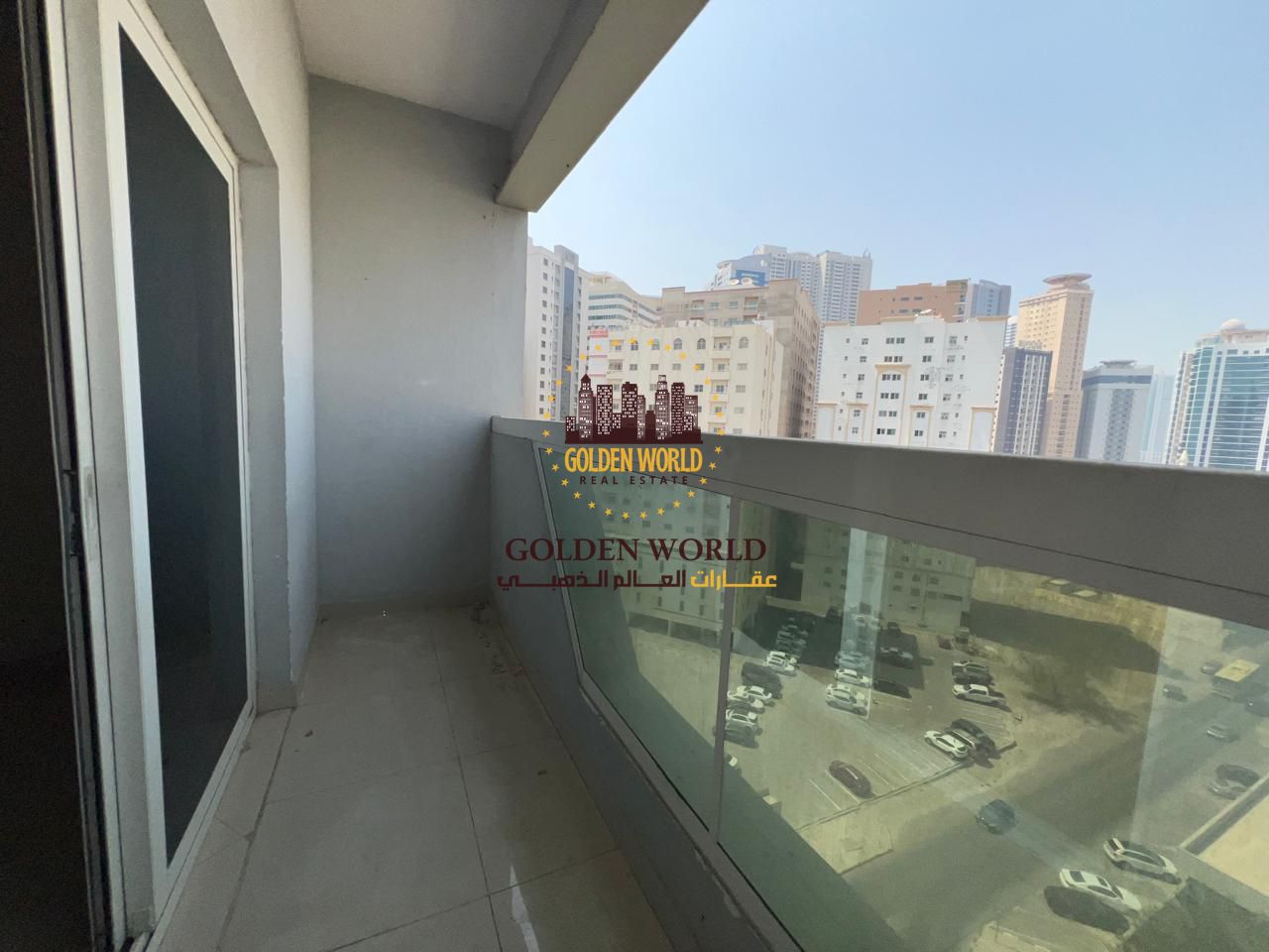 Three-bedroom apartment with a living room in Al Taawun, featuring a master bedroom with en-suite bathroom, a maid’s room, a balcony, and 3 bathrooms,