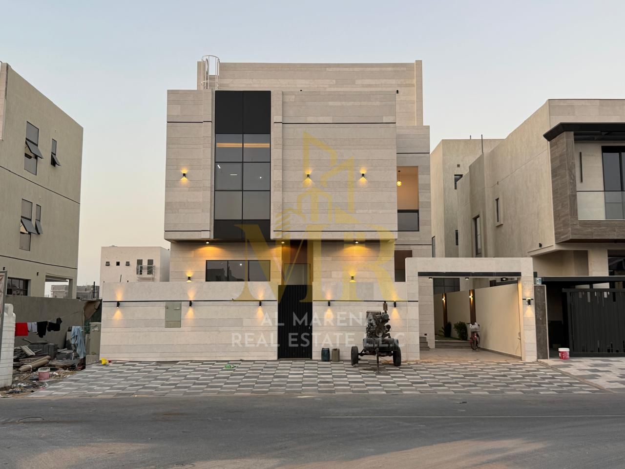A villa on the main street, ready to move into, with all registration and ownership fees included. Located in one of Ajman's most prestigious areas. F