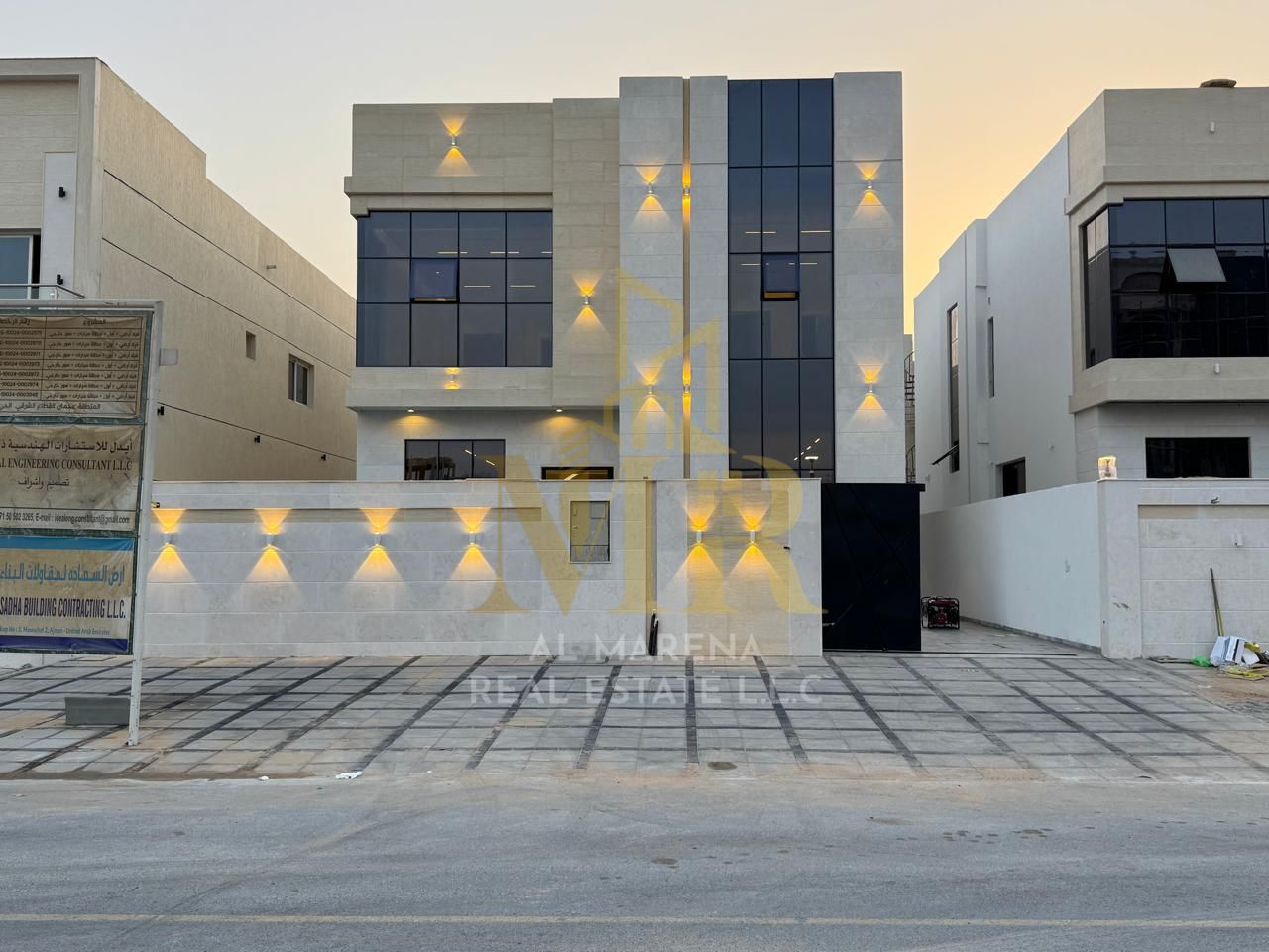 Villa for sale in Al Helio 2, Ajman. A luxurious villa with a modern design and a private pool. Price includes registration and ownership fees. Prope