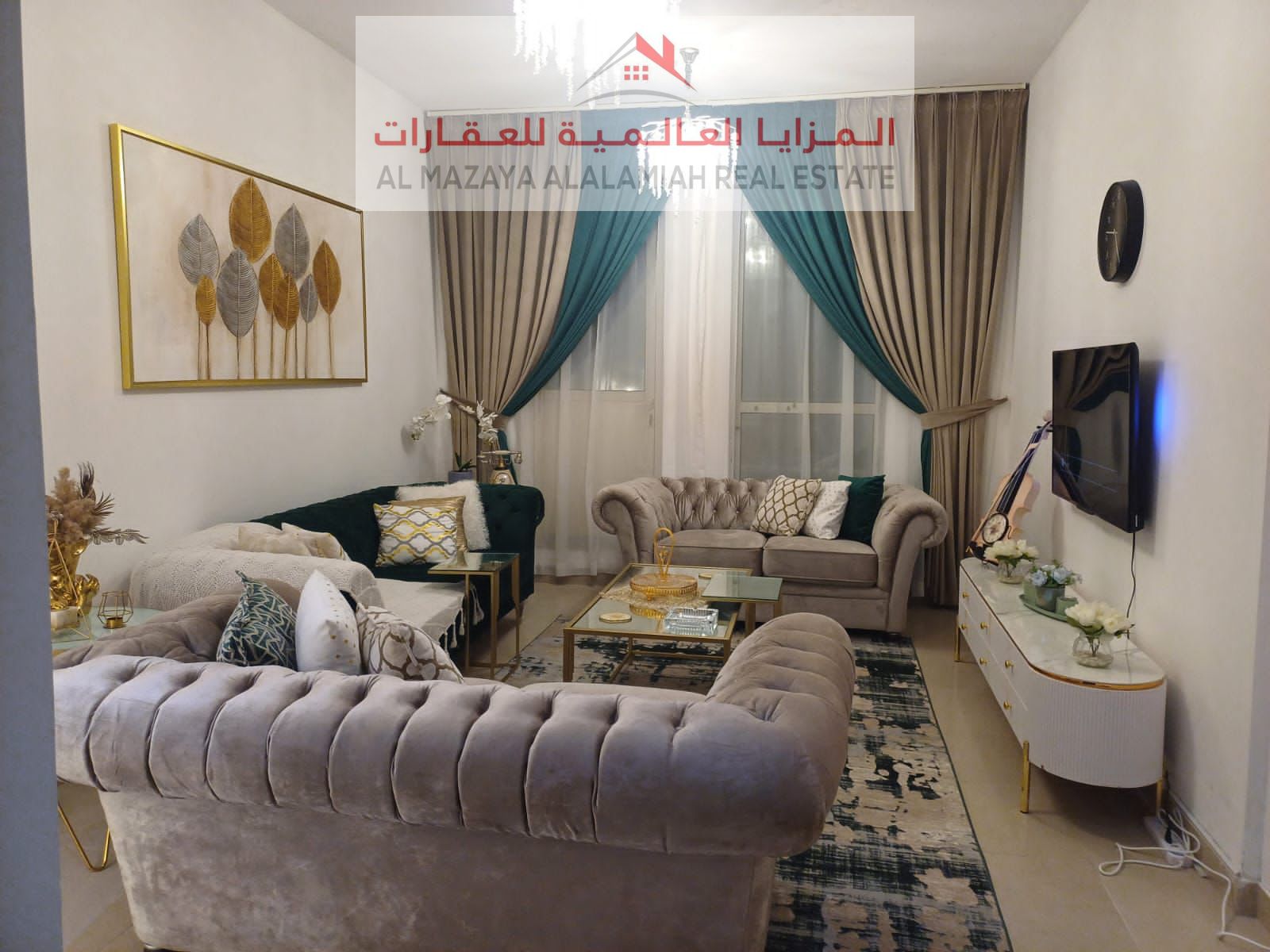 Two rooms and a hall in Al Khan, opposite Al Tarboosh - deluxe furniture - internet - parking