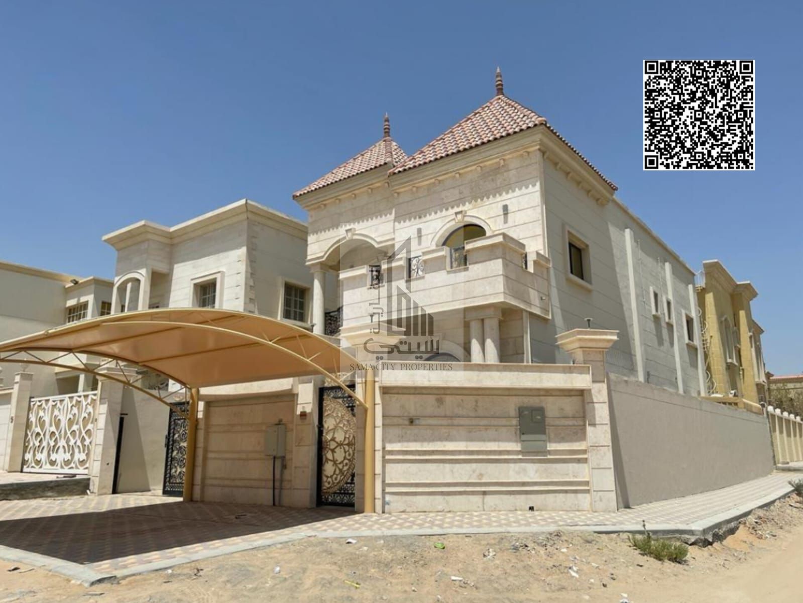 Villa at a bargain price, freehold ownership for all nationalities in Al Muwaihat 1, corner unit, consisting of five master bedrooms