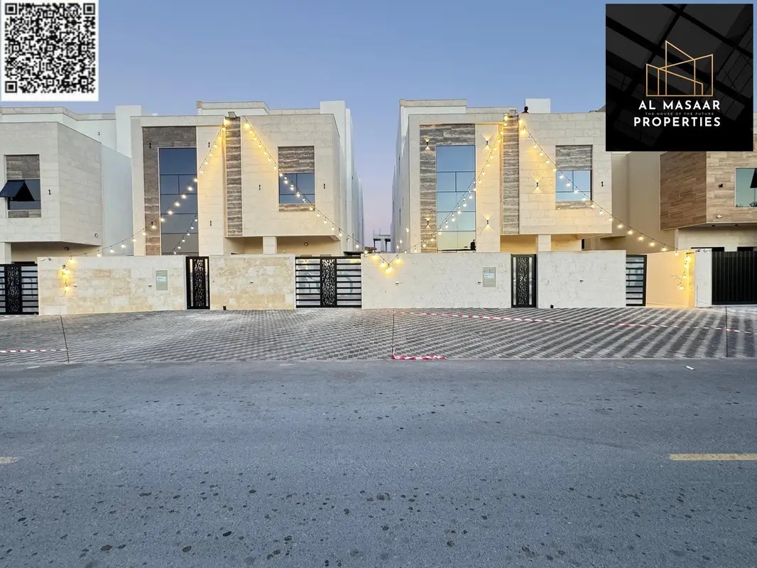 Two-story villa with a roof terrace, 7 bedrooms, including registration and ownership fees. Modern design, opposite a mosque and direct access to serv