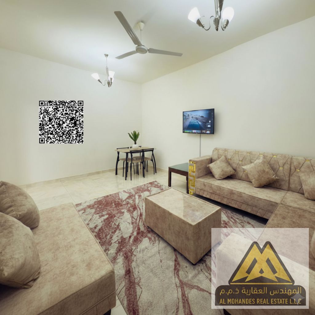 Fully Furnished 1 Bedroom Apartment + Living Room-Balcony-Central air conditioning