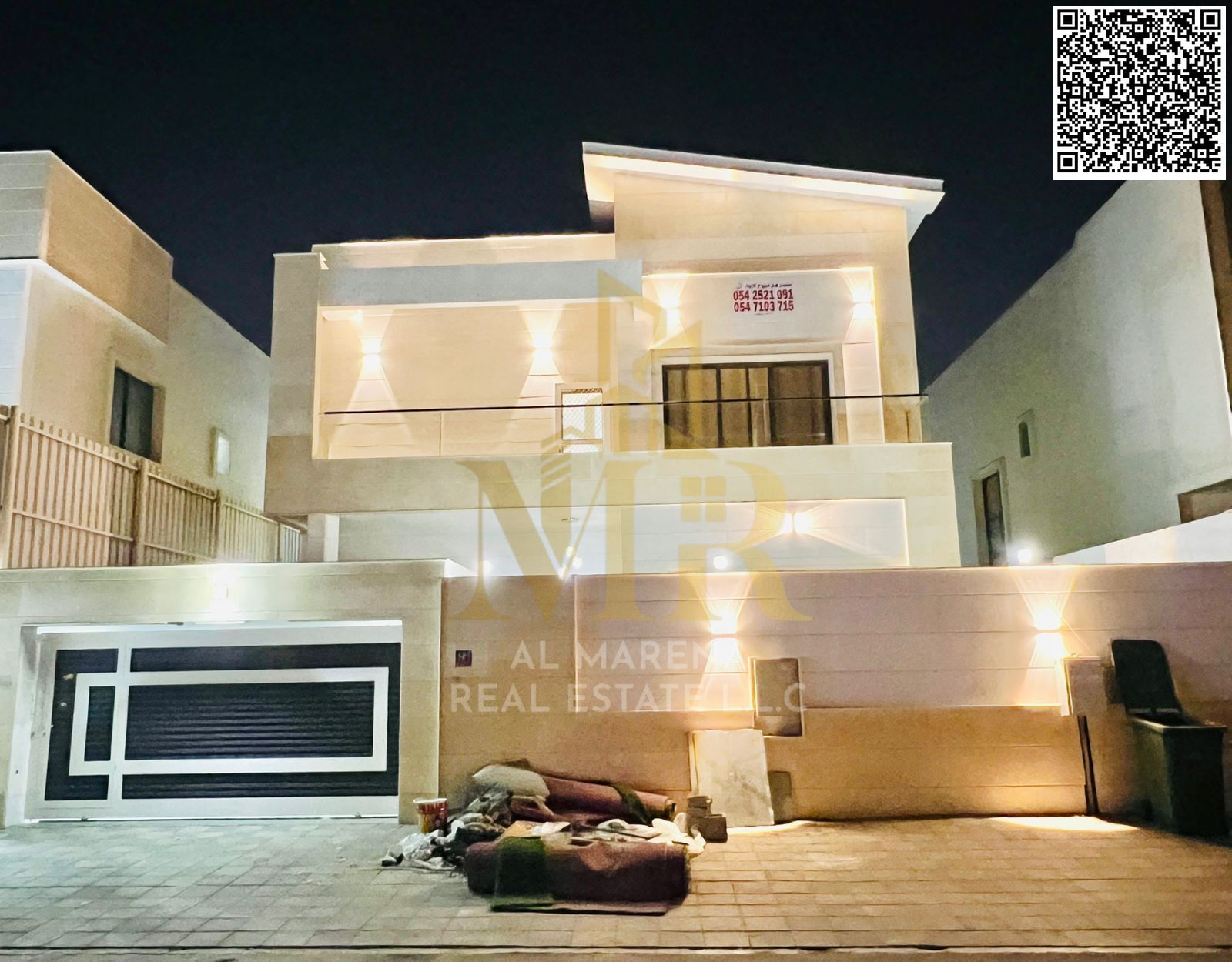 Luxury super deluxe villa for sale in Al Yasmin area, Ajman, price includes electricity, water and air conditioning