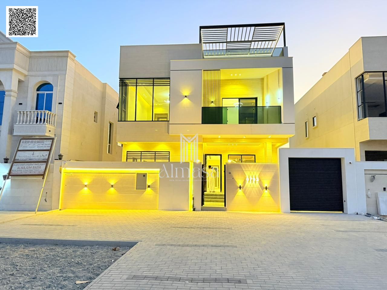 Elegant Villa for Sale in Al Zahya – Ajman | 5 Master Bedrooms + Maid’s Room + Rooftop | Central A/C | Prime Location on Main Street | AED 1,750,000 O