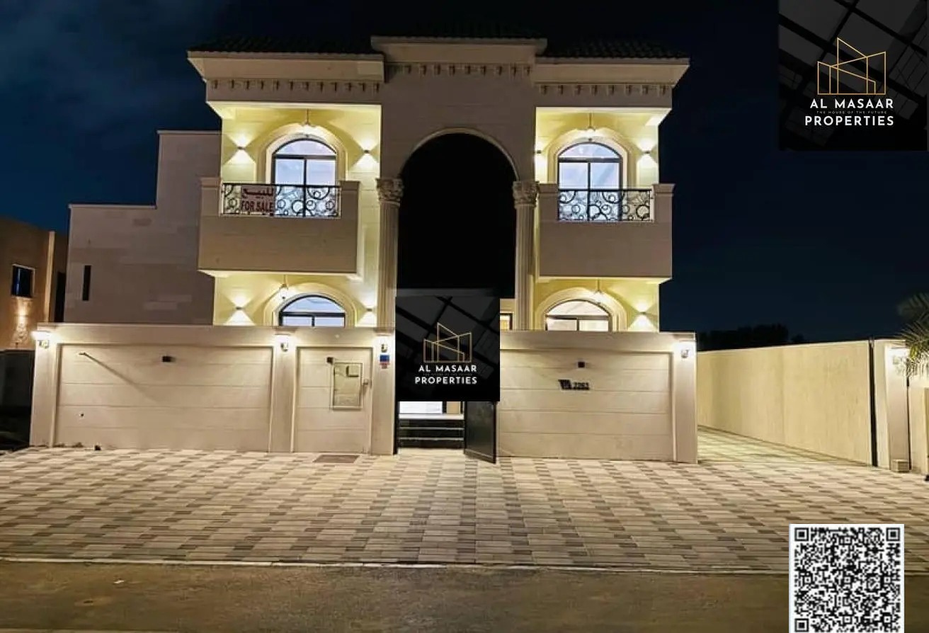 A villa at a price including registration and ownership fees on the main street, ready for occupancy in the most prestigious areas of Ajman, freehold