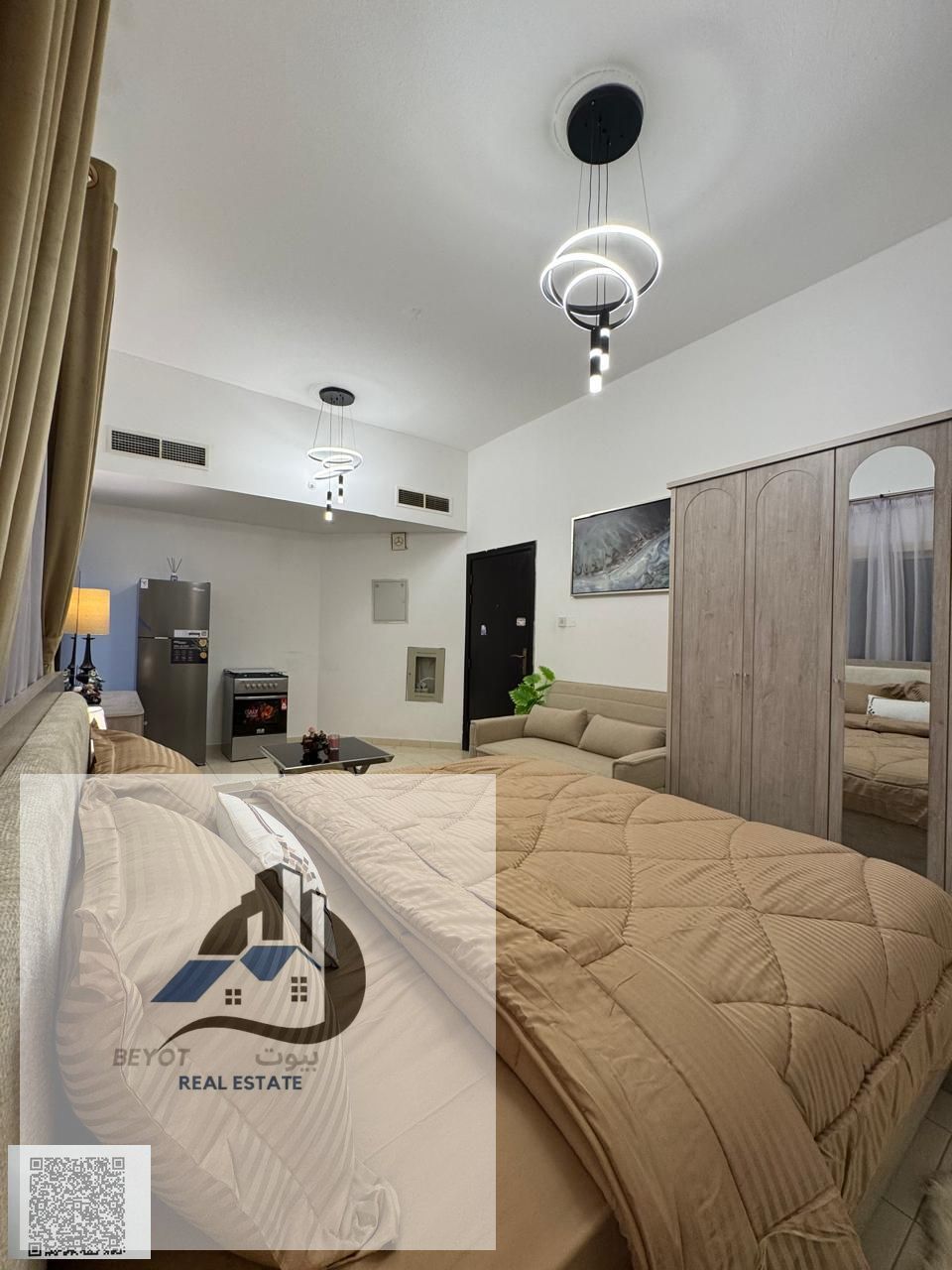 Furnished studio apartment for monthly rent in Ajman, Al Rawda