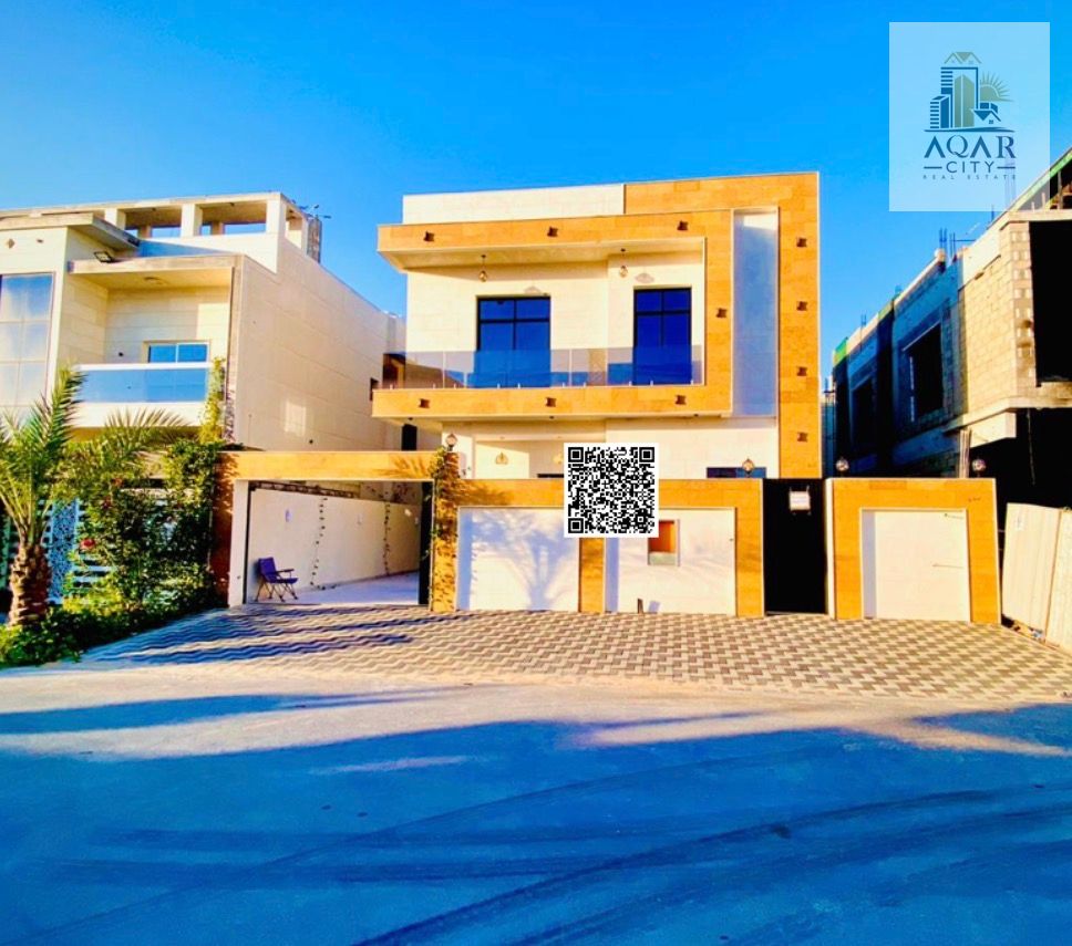 Villa for sale in Al Yasmin area, Ajman. Five bedrooms, majlis, and living room. Open to all nationalities.