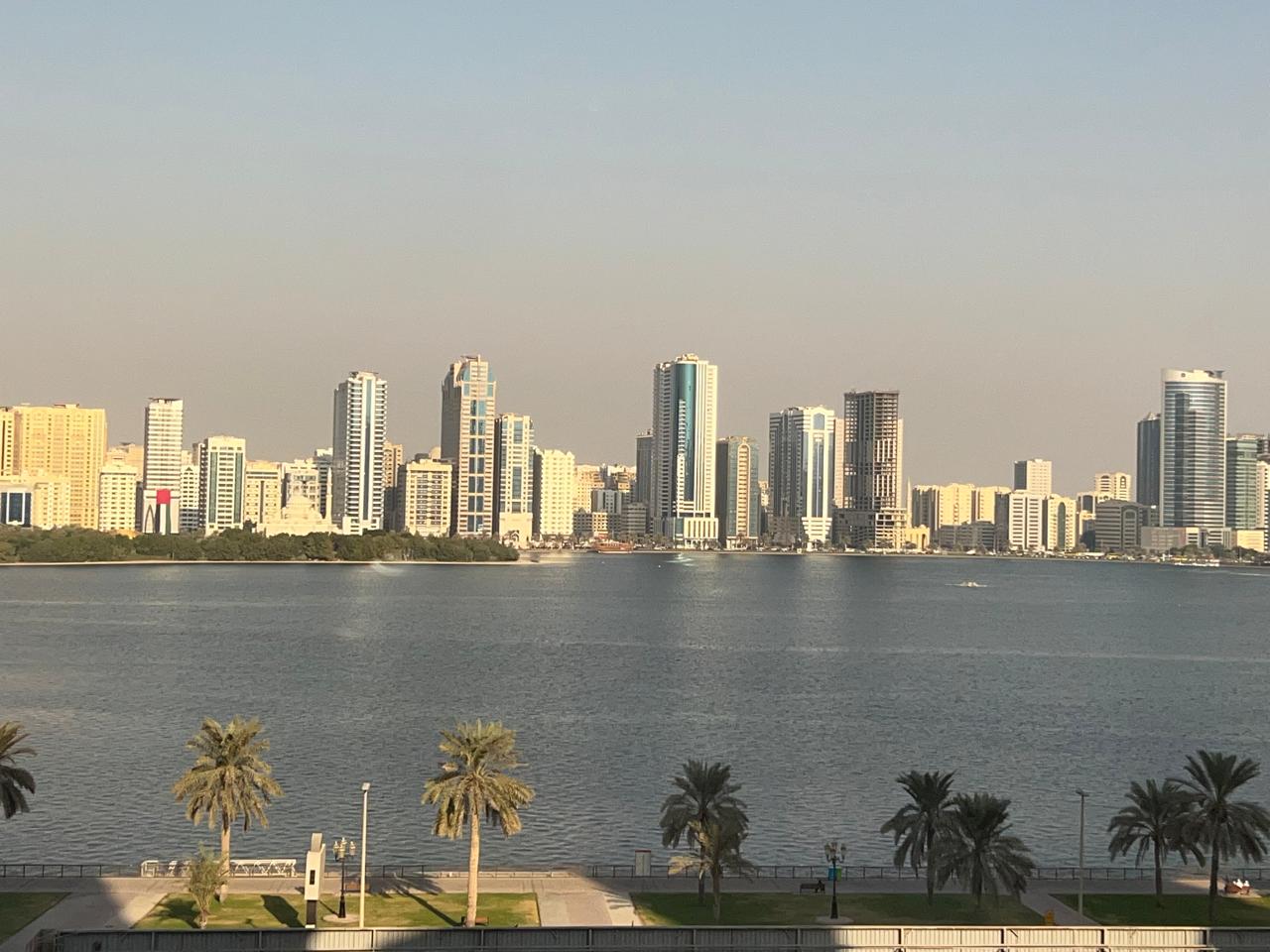 Brand new 4BR apartment in Riviera Gardens, Al Majaz 3, sea view, super deluxe finishing, 6 bathrooms, two balconies, two parking spots. Rent AED 145,