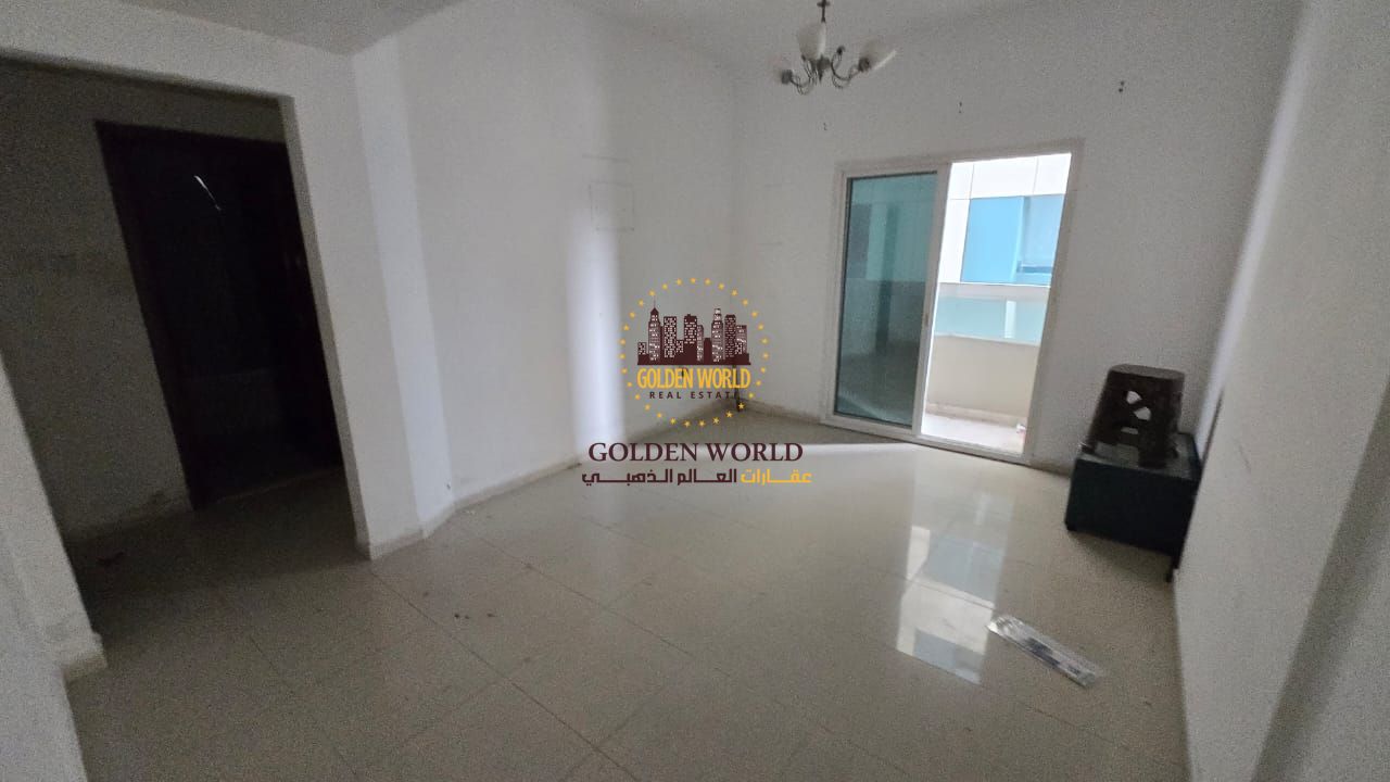 1BR apartment with living room in Al Taawun, 1 bathroom, balcony. Annual rent 35,000 AED, payable in 4 cheques.