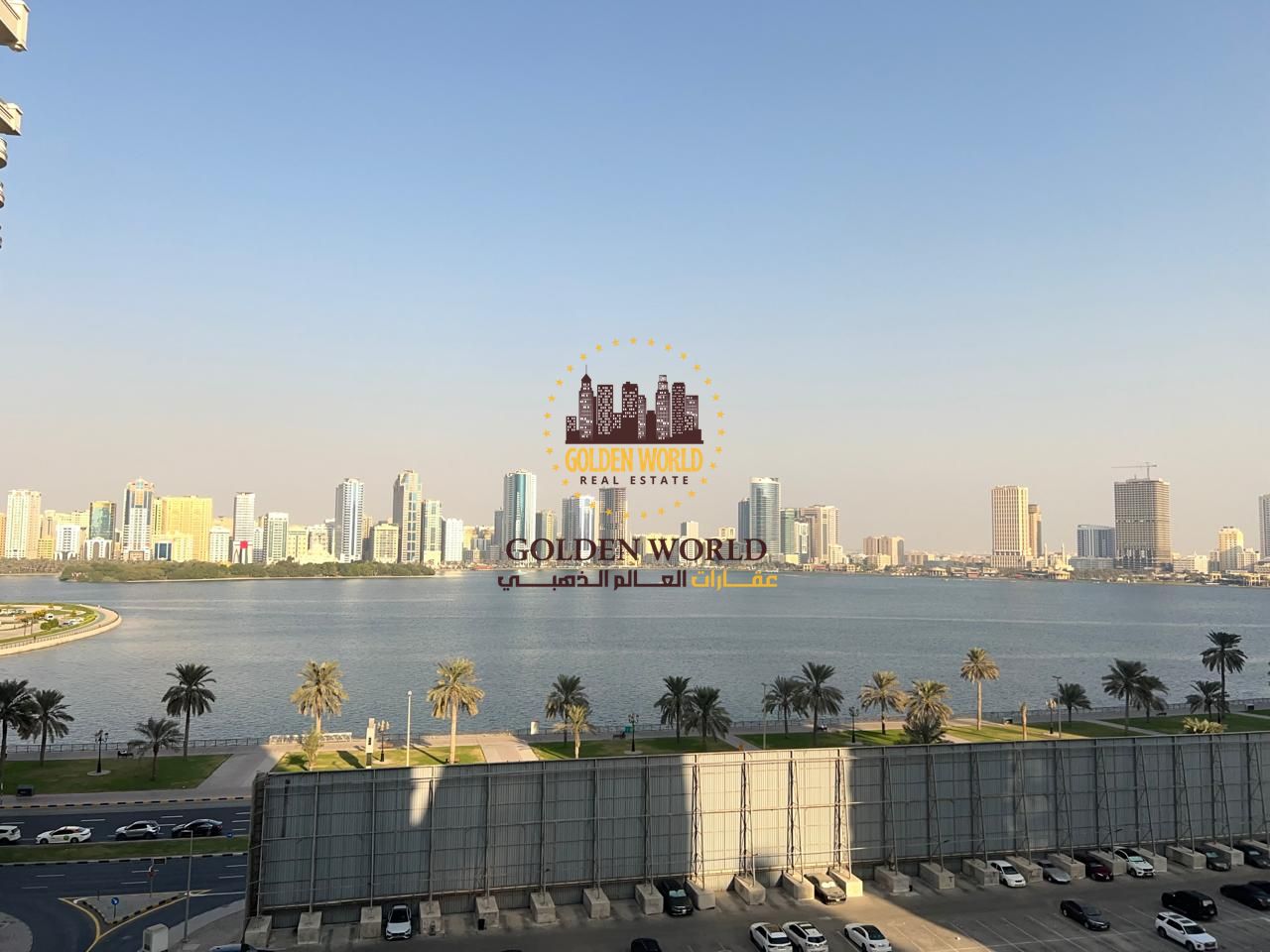 First occupancy 3BR apartment in Al Majaz 3 with sea view, master bedroom, maid room, laundry, terrace balcony, gym, pool, parking. Rent AED 130,000.