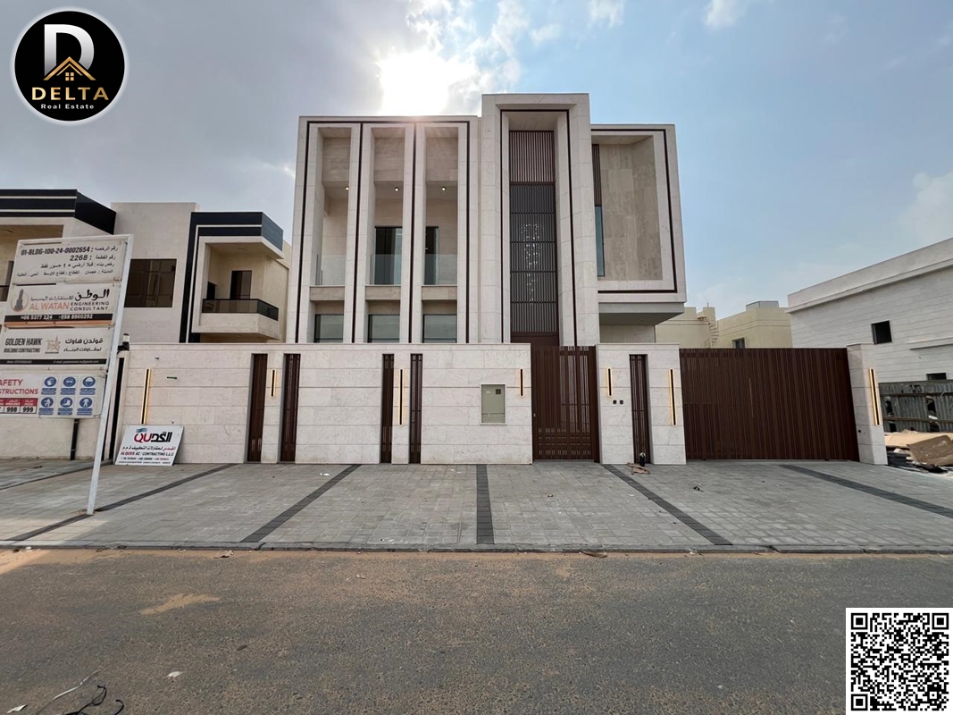 Modern five-bedroom villa – Al Alia area, fully furnished with air conditioning, directly on Sheikh Mohammed Bin Zayed Road, no additional fees, and c