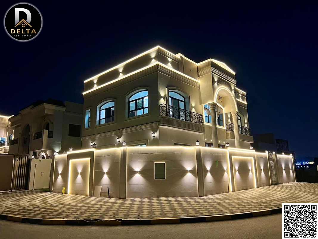 Classic villa for sale in Al Helio 2 area – Ajman. Two floors, including registration and ownership fees. Land area: 3600 sq ft.