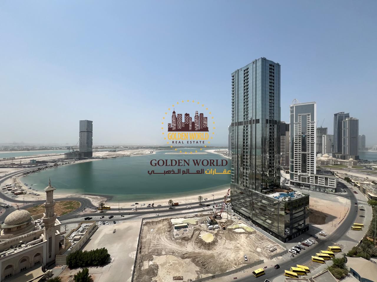 3-bedroom apartment in Al Taawun with balcony and sea view, master bedroom, maid room, storage, parking, near Victoria School.