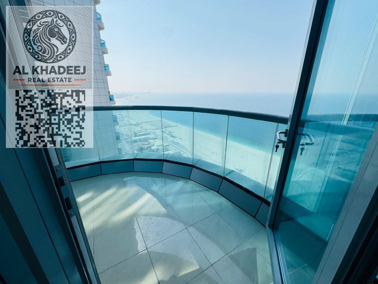 Two bedrooms and a living room for resale in Ajman Corniche Residence Towers 'ACR', with full sea and city views.