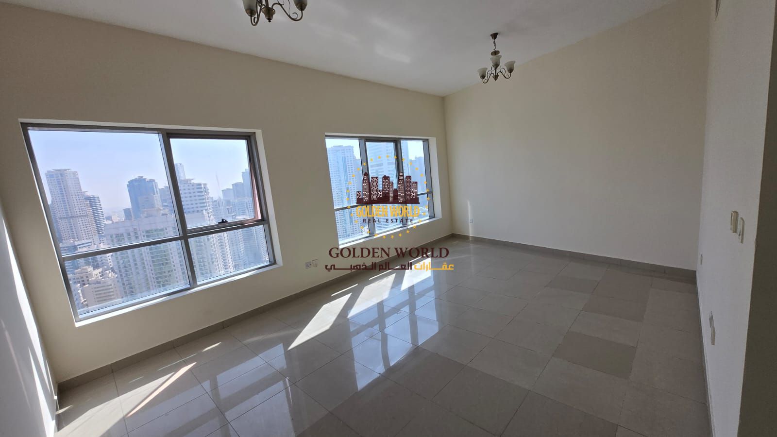 2BR apartment with parking for rent in Al Khan near Nesto. Two master bedrooms, 2 bathrooms, gym access, open & partial sea view, panoramic windows. R