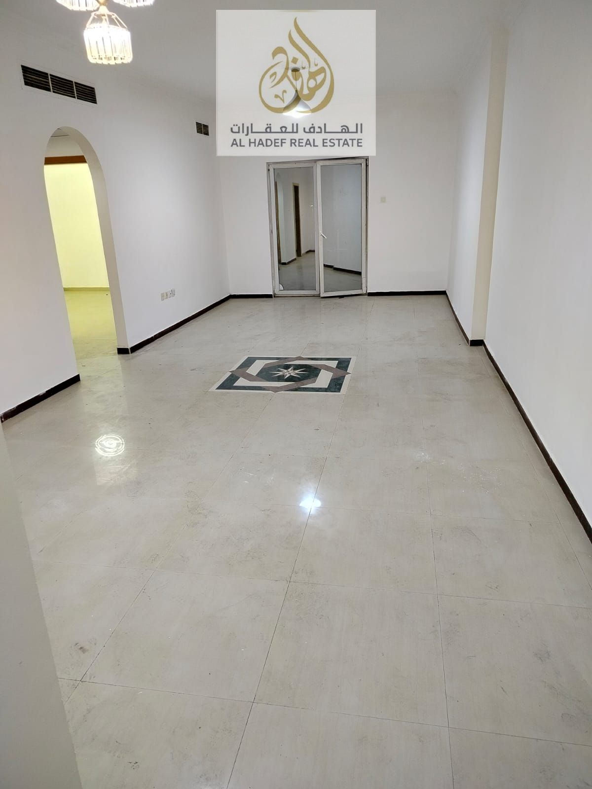 Annual rent in Ajman, Al Nuaimiya 3 area, near Dubai Islamic Bank. Two bedrooms, living room with balcony, central air conditioning, two bathrooms, ma