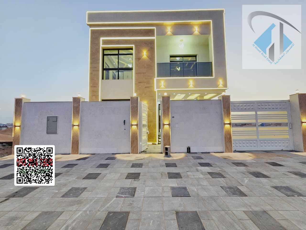 Luxurious and modern 3-story villa for sale near the mosque - Ajman. An exceptional opportunity for upscale family living in a prime location. Registr