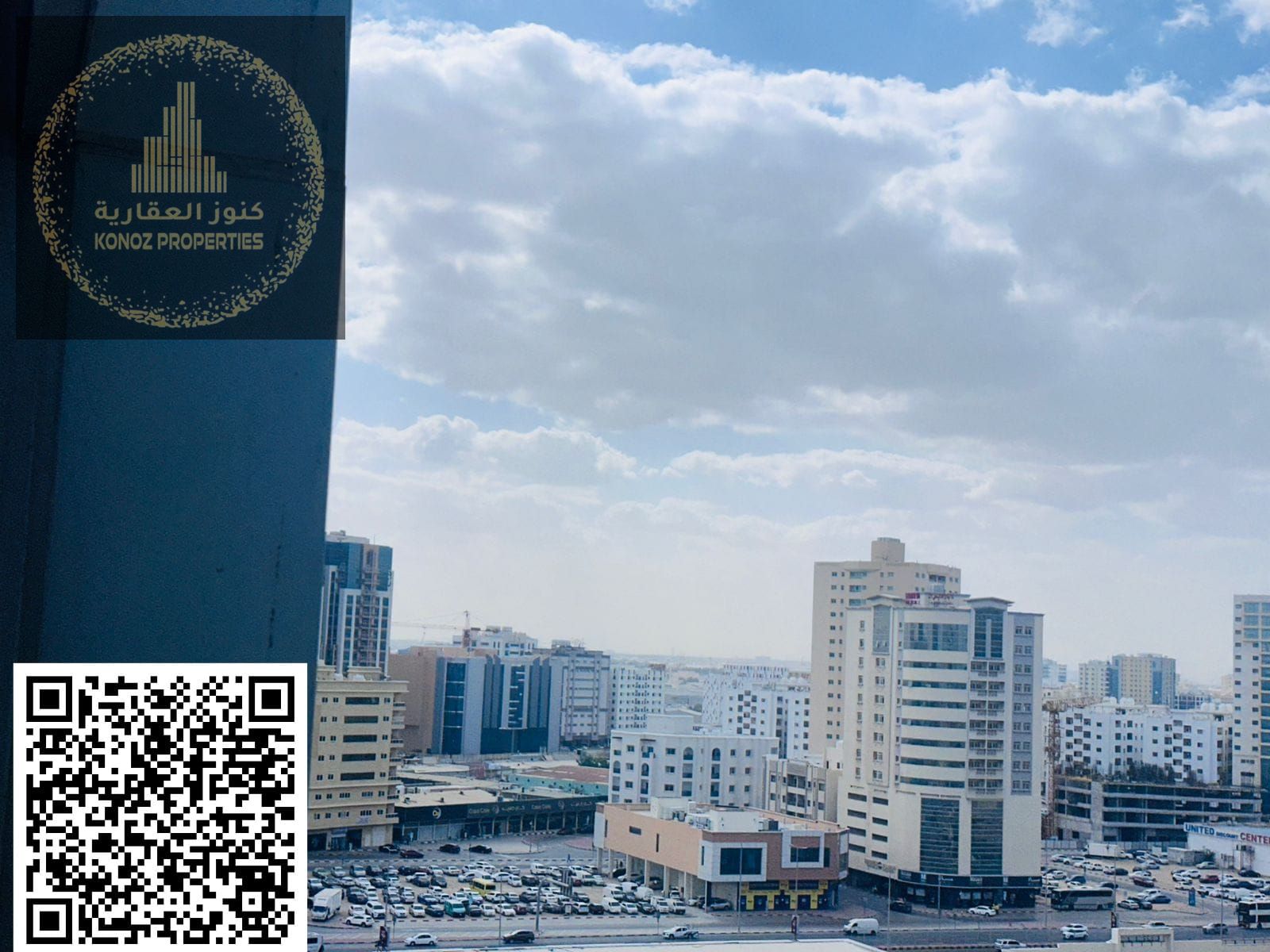 Exclusive: for sale, one rooms and a hall with parking ( empty) in the Pearl Towers, Ajman