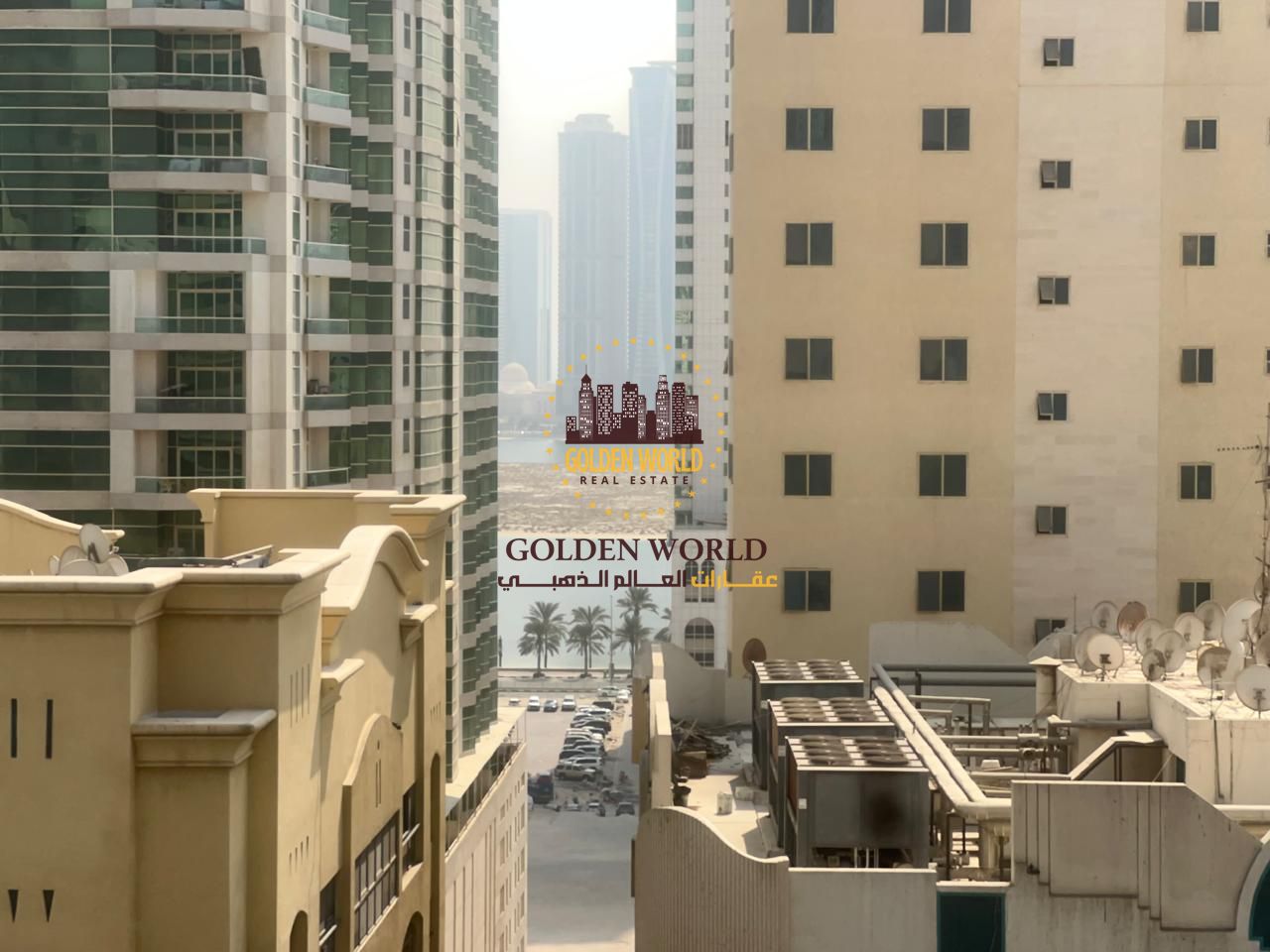 3BR apartment with living room & balcony in Al Majaz 3, free AC,open view. Rent AED 70,000, 4 cheques only.