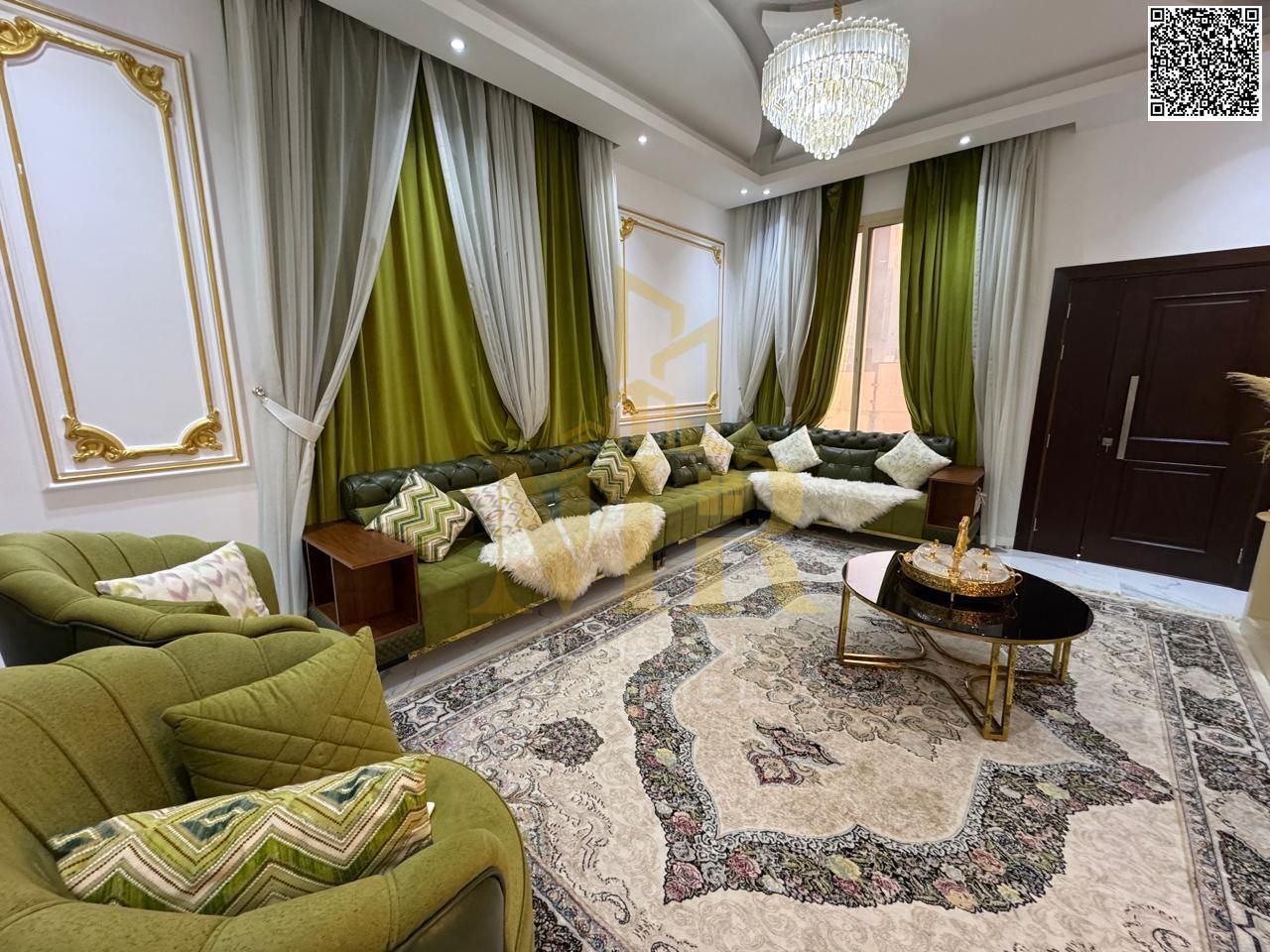 Luxury super deluxe villa for sale in Al Yasmin area, Ajman, price includes electricity, water and air conditioning