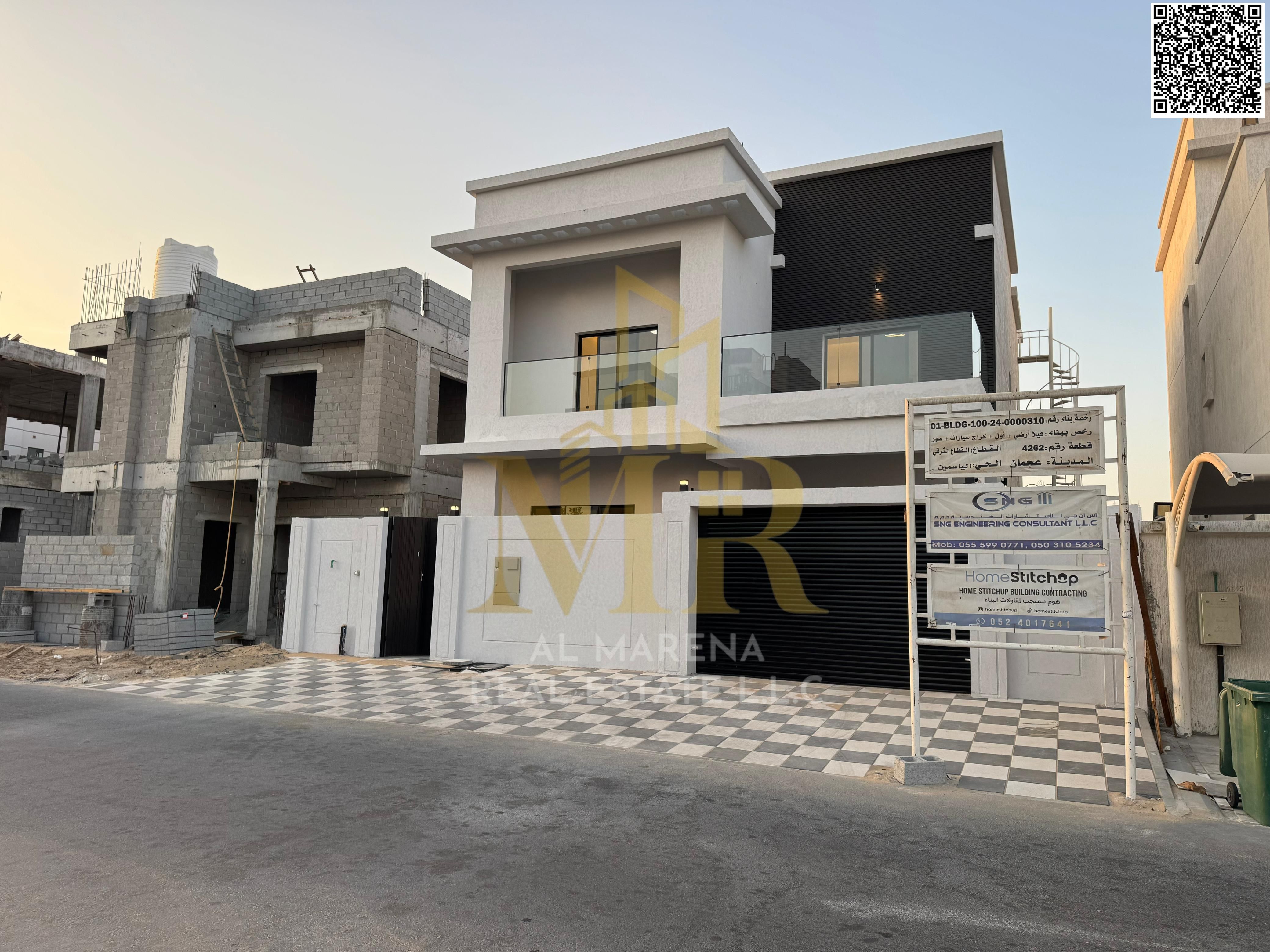 Modern villa in Al Yasmin | 4 master bedrooms with a hall and central air conditioning