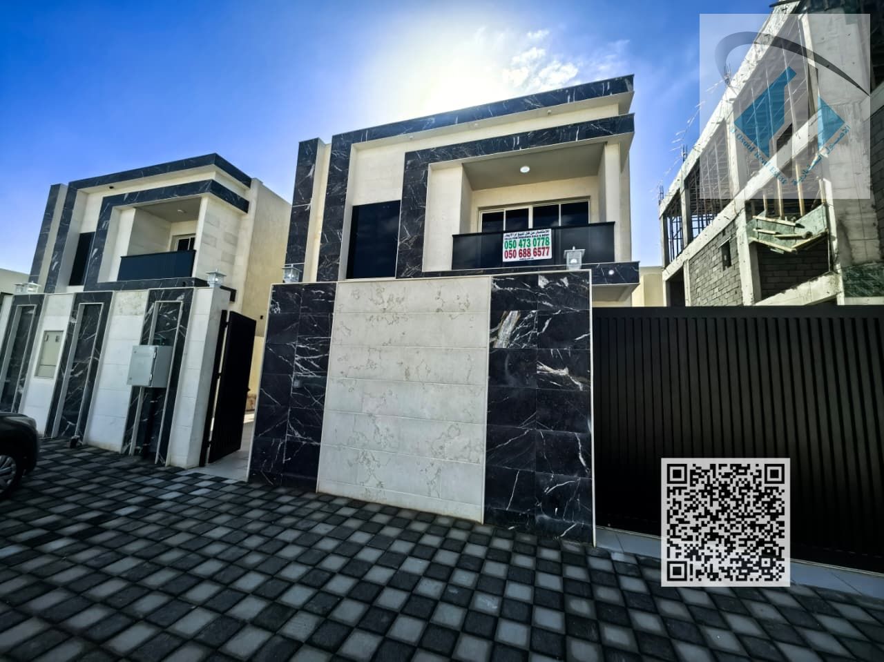 Villa for rent in Ajman, 4 bedrooms, majlis and hall, first occupancy, all rooms are master suites
