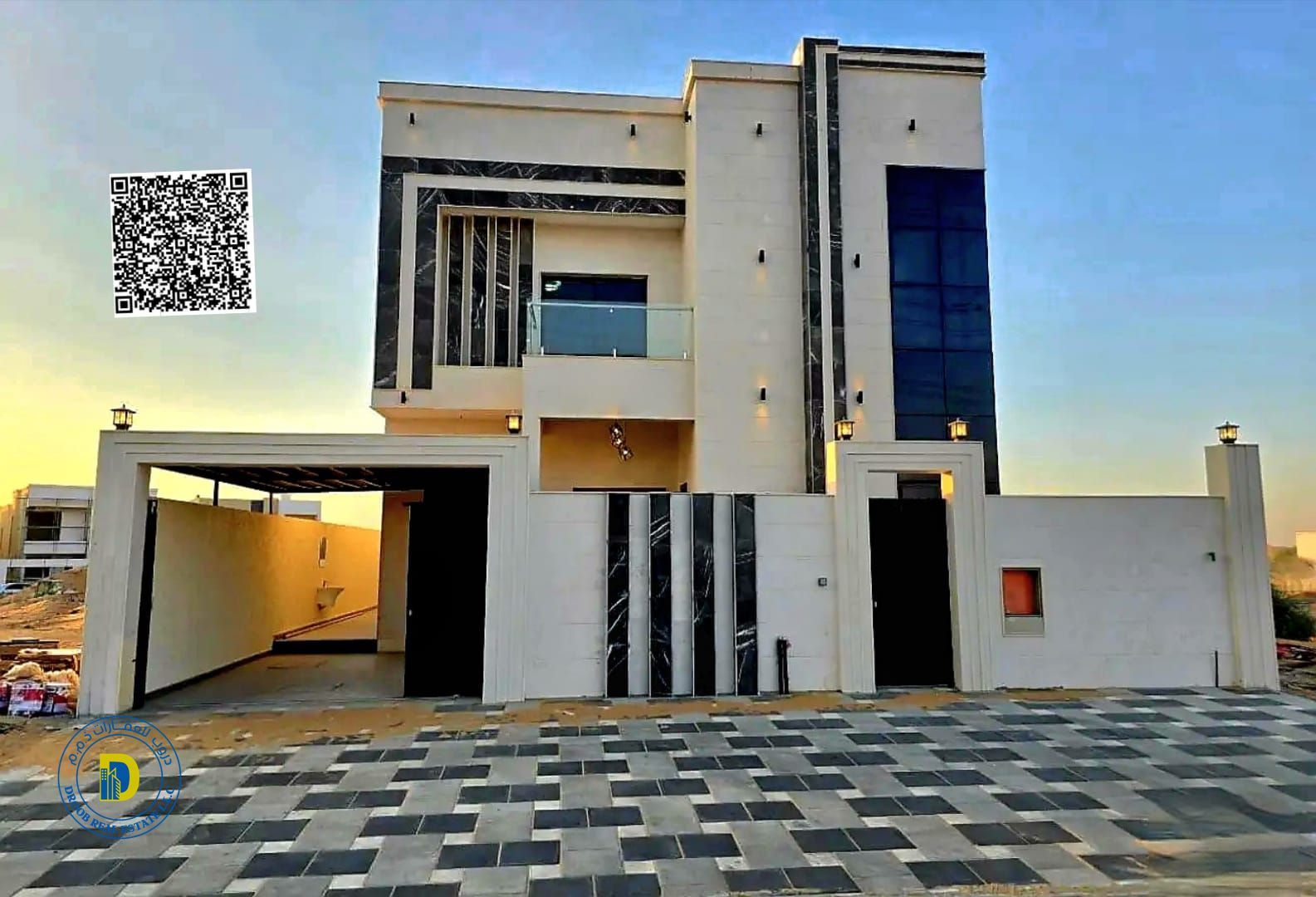 For sale: Modern villa 5 BR in Al-Helio 2 area, registration fees included, super deluxe finishing, freehold, bank financing.